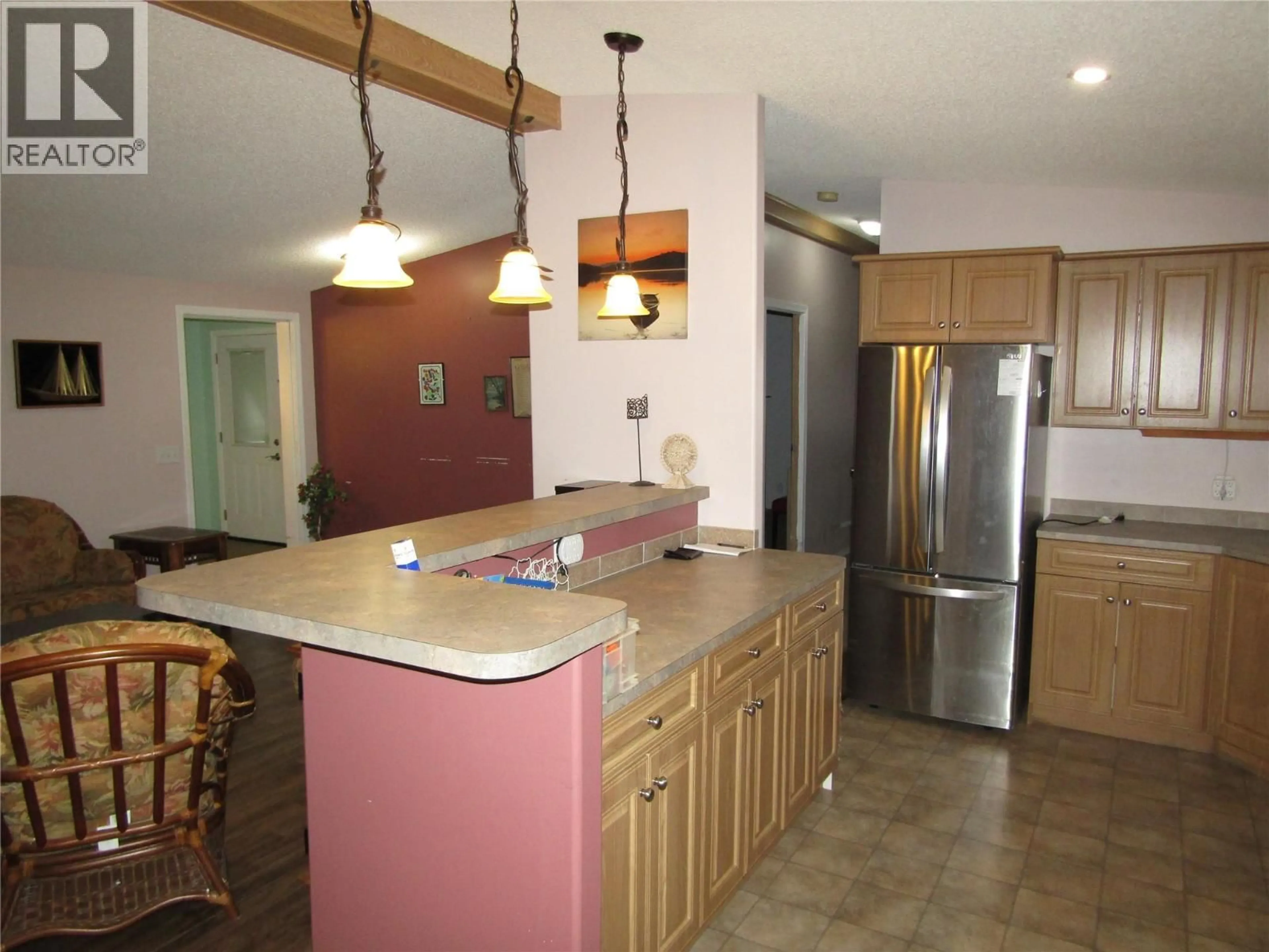 Open concept kitchen, ceramic/tile floor for 570 NICKEL LANE, Greenwood British Columbia V0H1J0