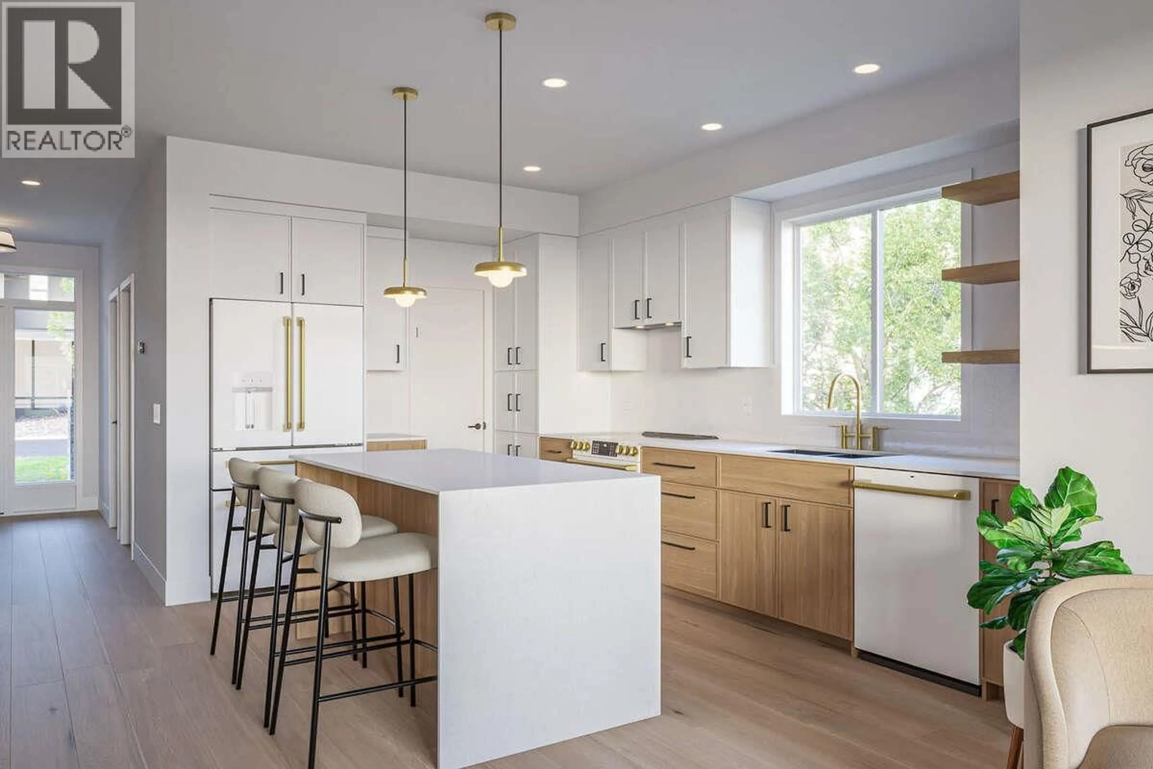 Contemporary kitchen, wood/laminate floor for 22 - 1720 HIDDEN HILLS DRIVE, Kelowna British Columbia V1V0J5