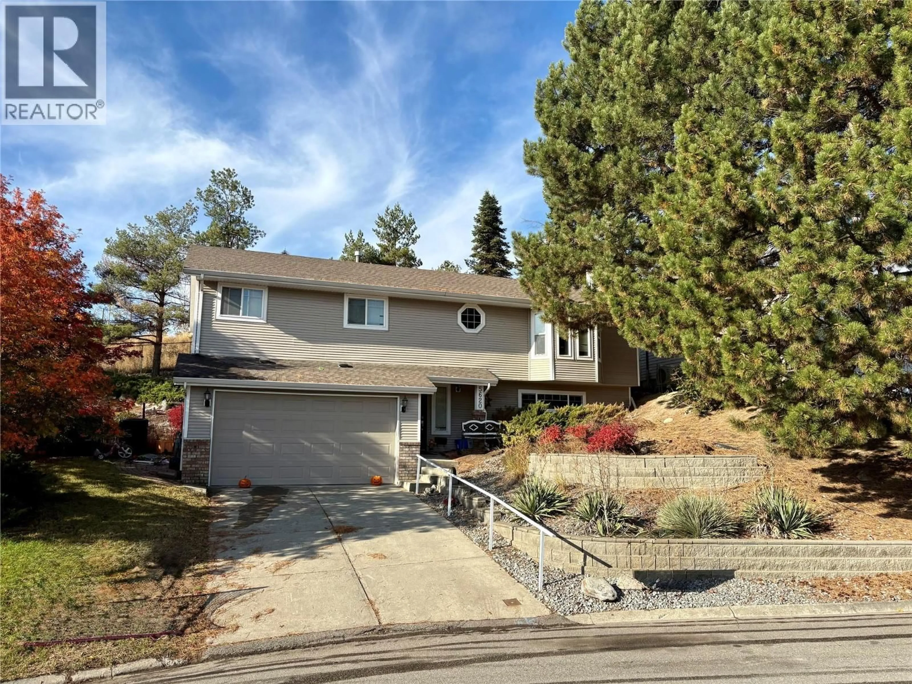 Home with vinyl exterior material, street for 5620 ALLENBY CRESCENT, Vernon British Columbia V1T8P8