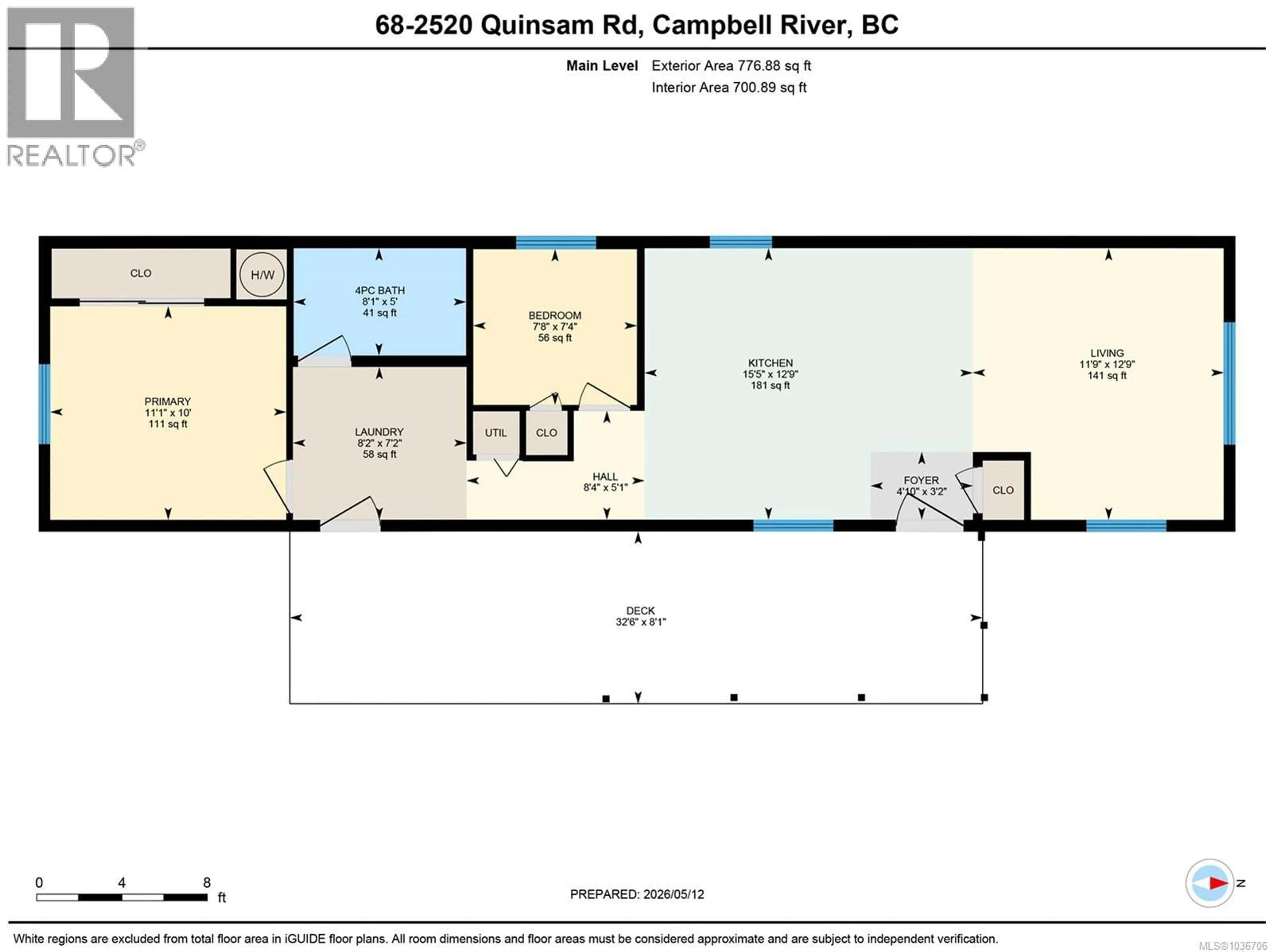Floor plan for 68 - 2520 QUINSAM ROAD, Campbell River British Columbia V9W4N4