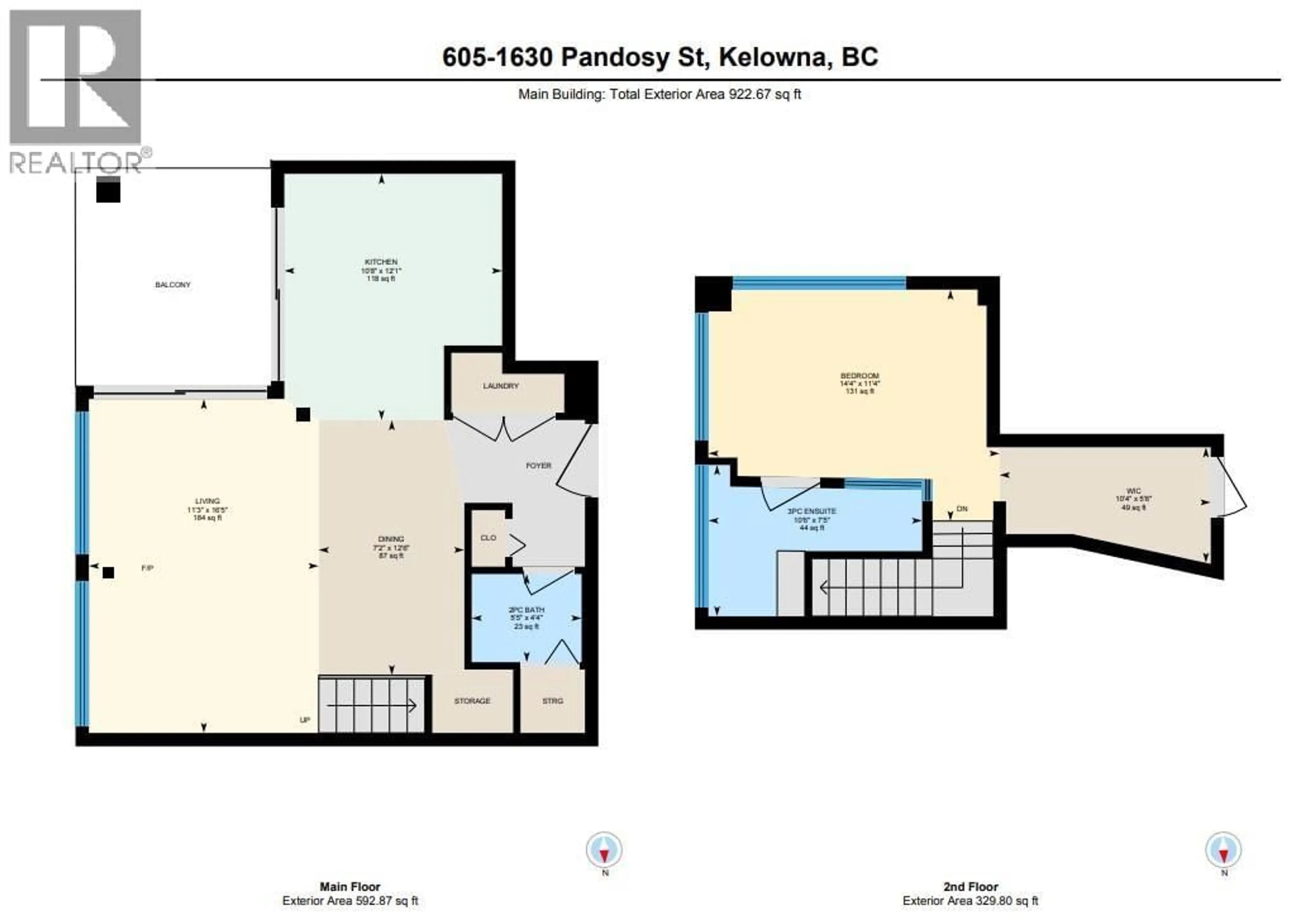Floor plan for 605 - 1630 PANDOSY STREET, Kelowna British Columbia V1Y1P7
