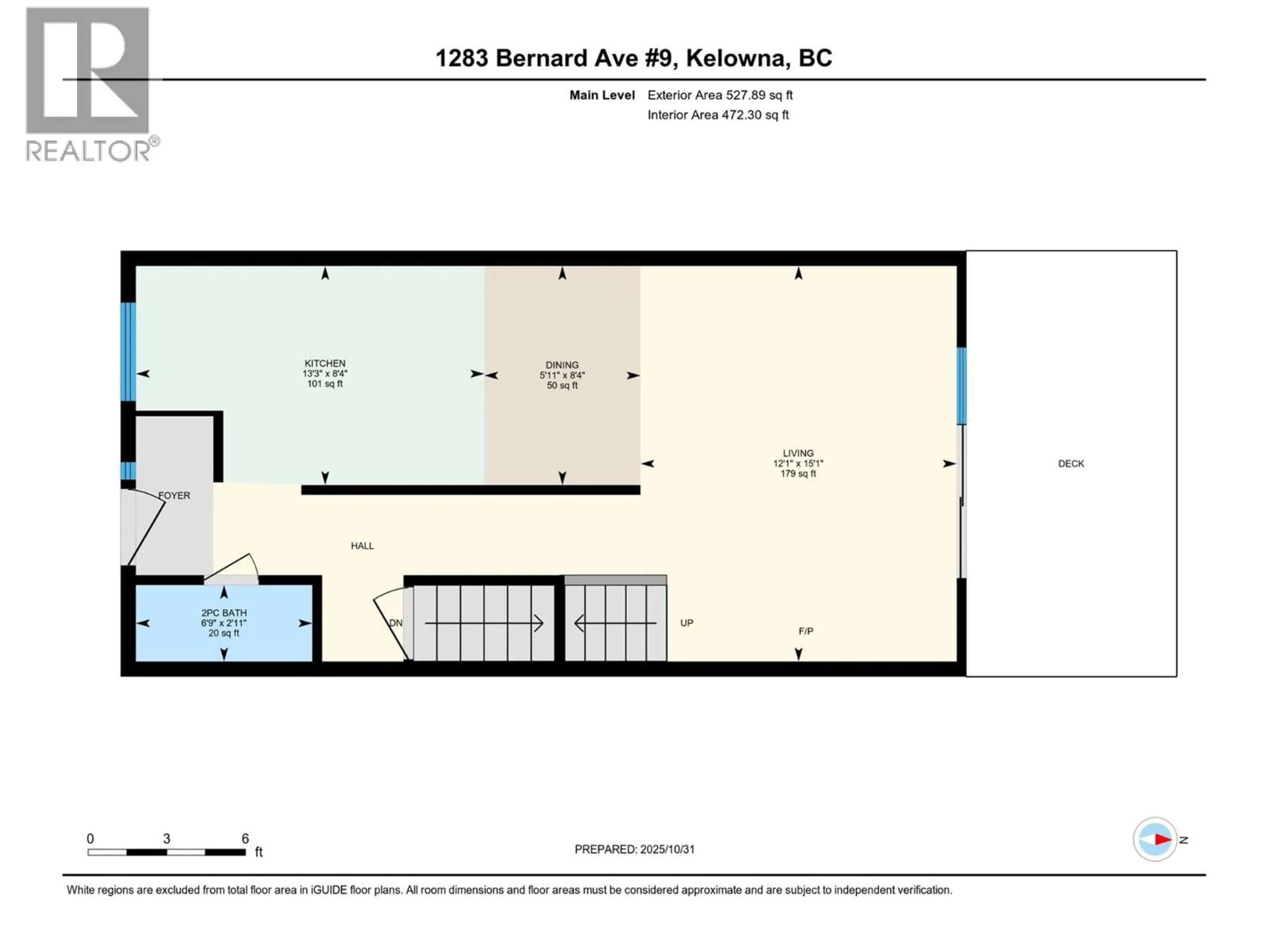 Floor plan for 9 - 1283 BERNARD AVENUE, Kelowna British Columbia V1Y8K5