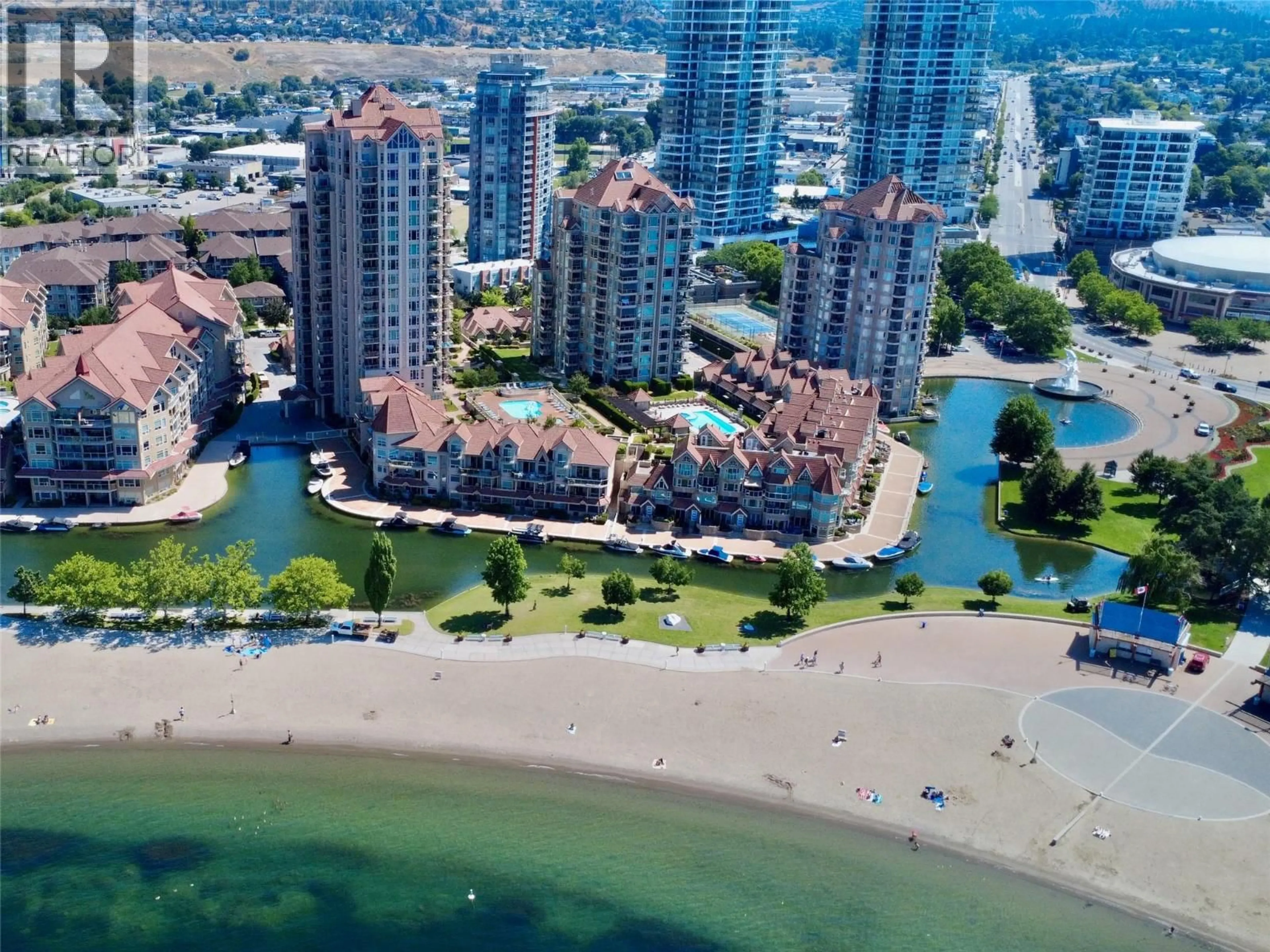 A pic from outside/outdoor area/front of a property/back of a property/a pic from drone, unknown for 1702 - 1152 SUNSET DRIVE, Kelowna British Columbia V1Y9R7