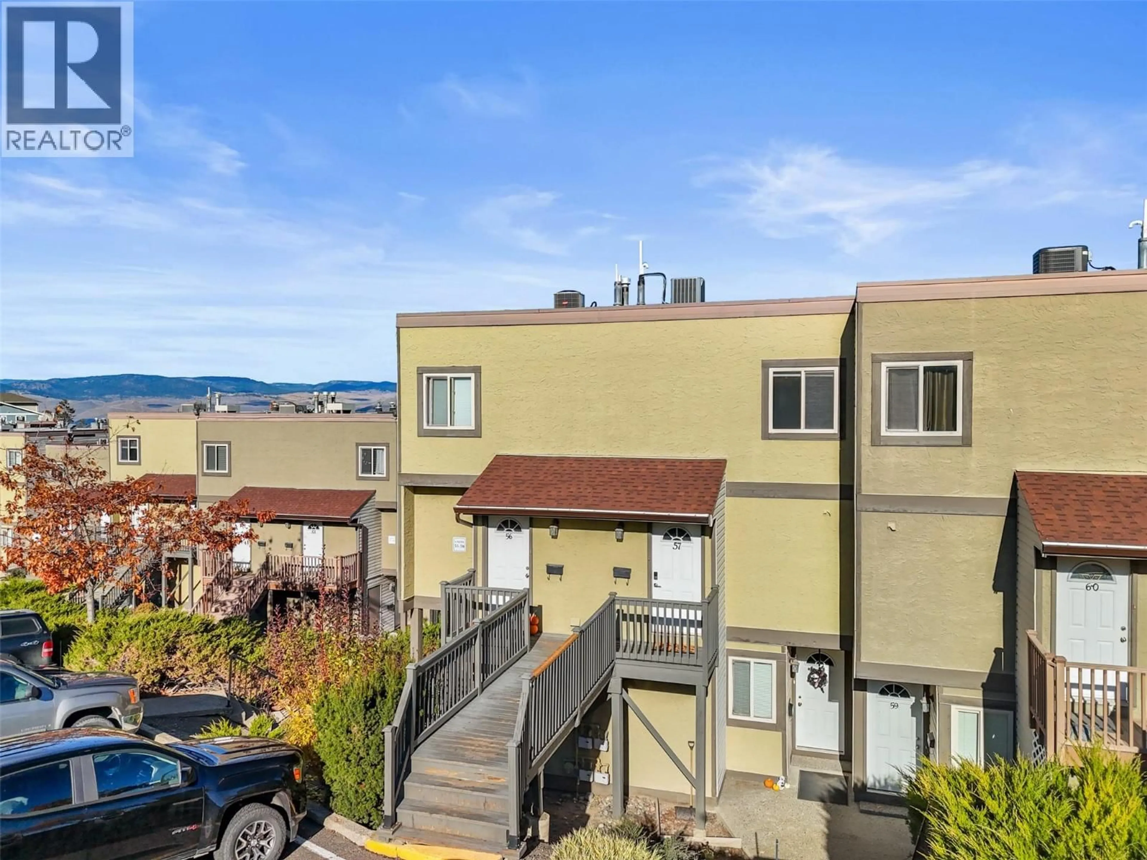 A pic from outside/outdoor area/front of a property/back of a property/a pic from drone, mountain view for 57 - 1750 SUMMIT DRIVE, Kamloops British Columbia V2E1Y1