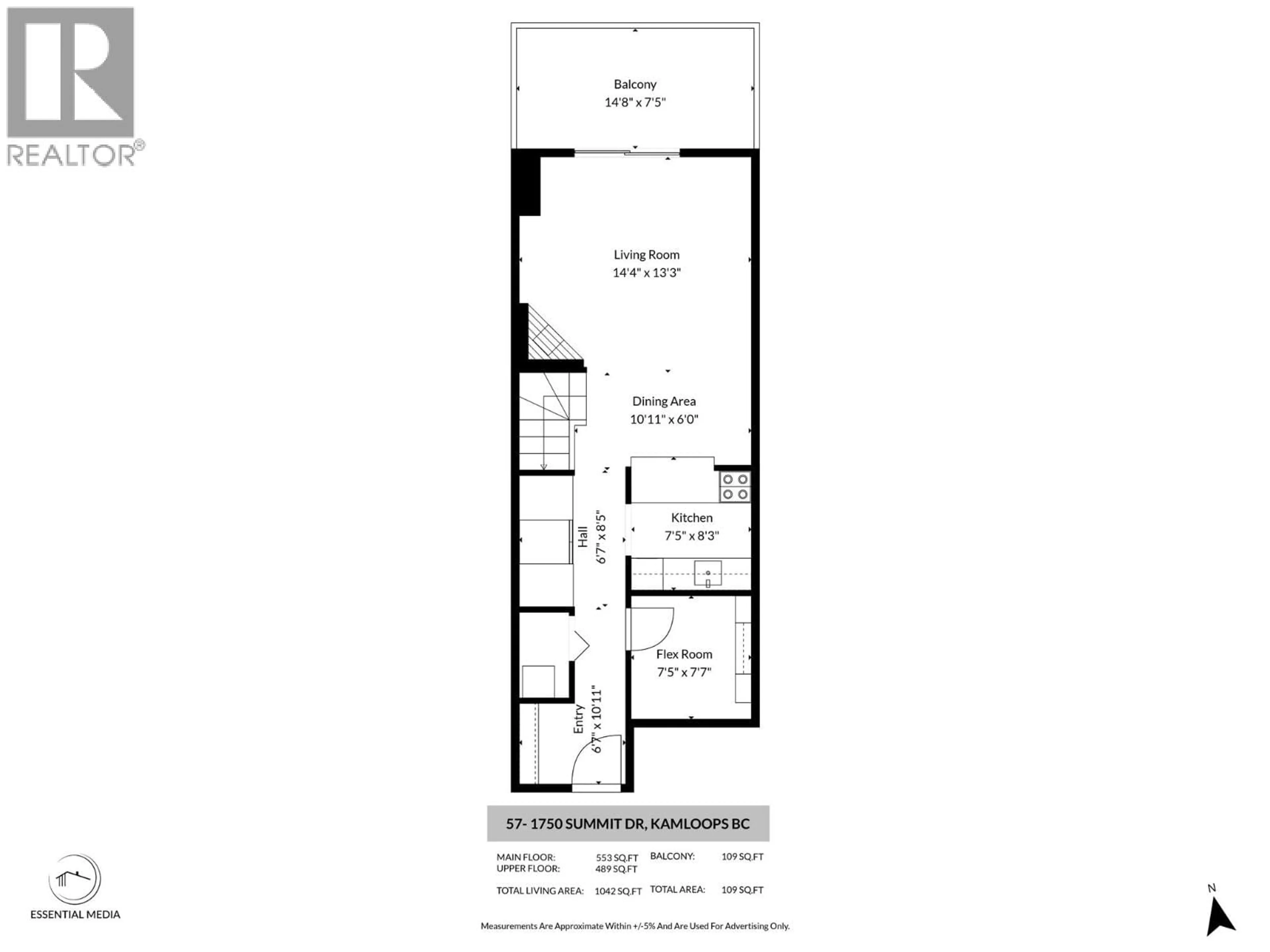 Floor plan for 57 - 1750 SUMMIT DRIVE, Kamloops British Columbia V2E1Y1