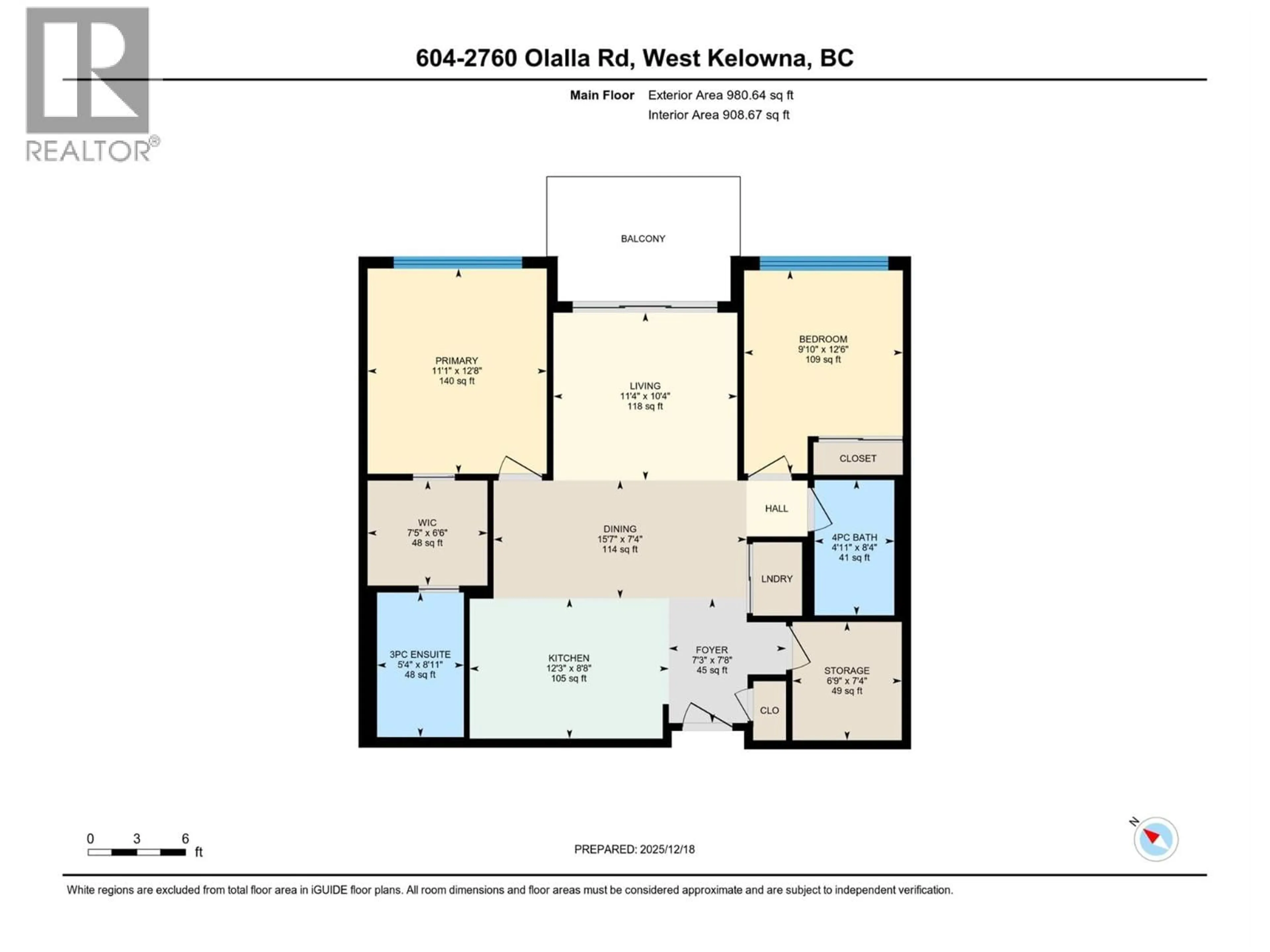 Floor plan for 604 - 2760 OLALLA ROAD, West Kelowna British Columbia V1Z2A9
