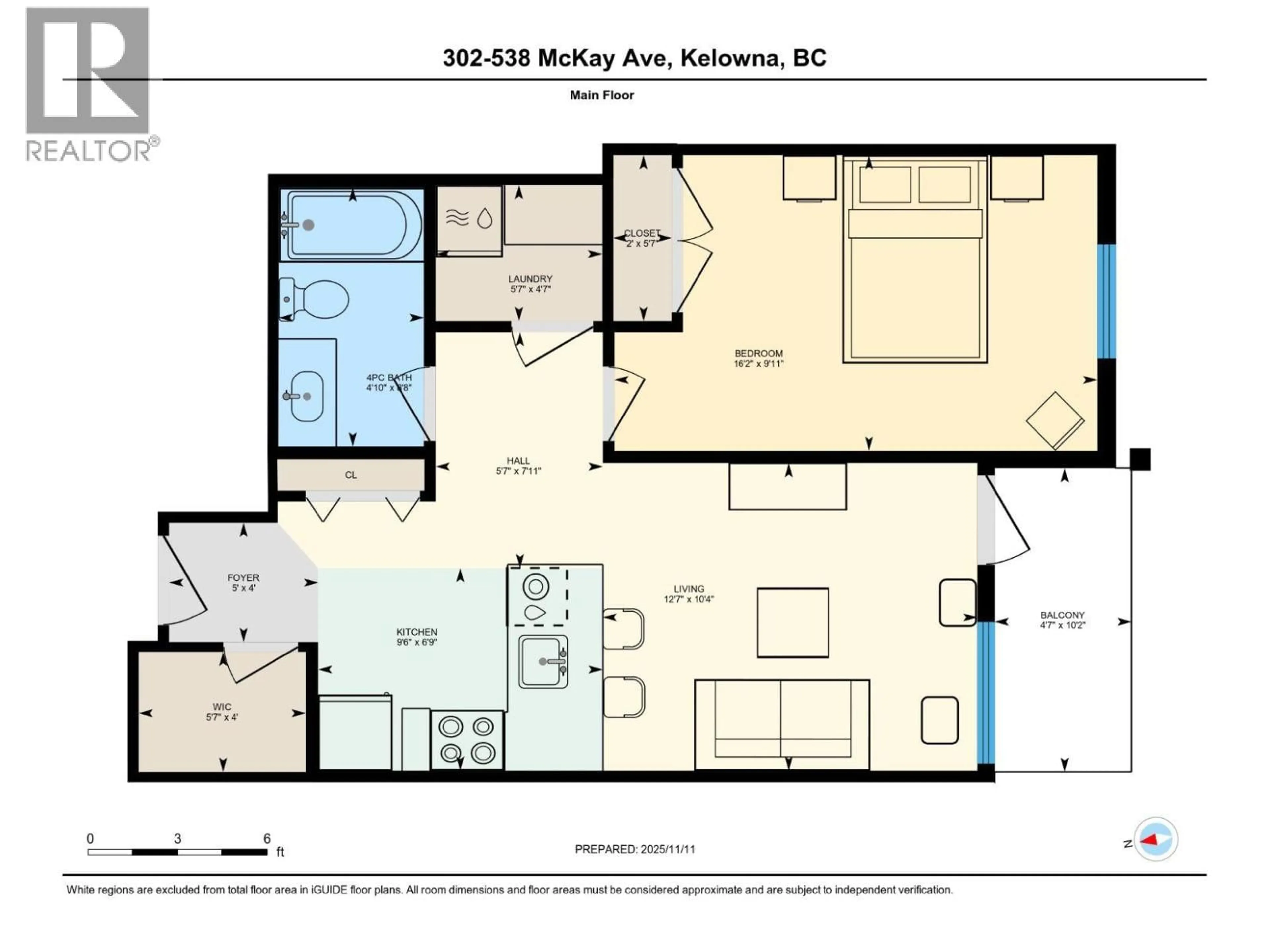 Floor plan for 302 - 538 MCKAY AVENUE, Kelowna British Columbia V1Y5A8