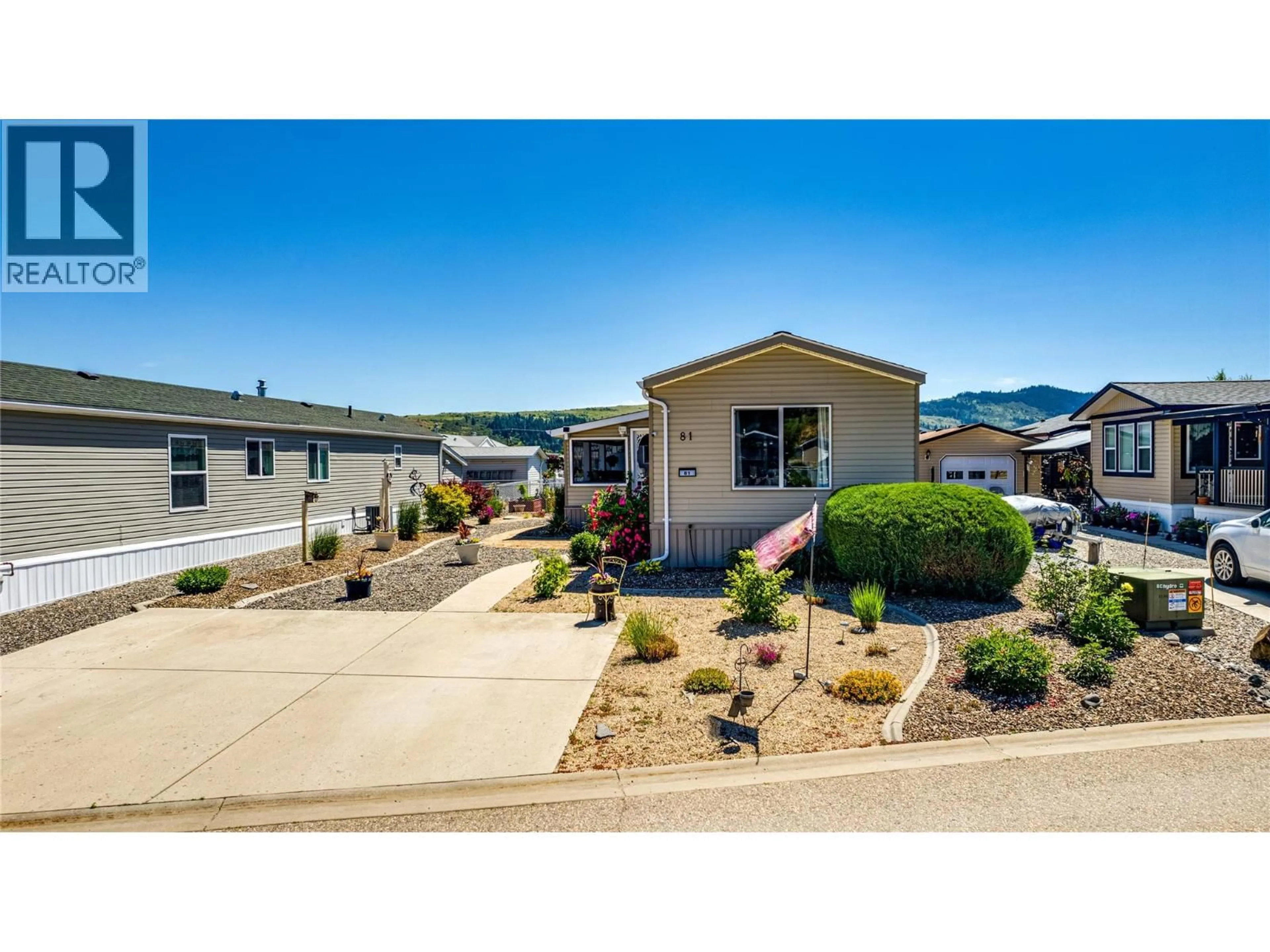 A pic from outside/outdoor area/front of a property/back of a property/a pic from drone, mountain view for 81 - 12560 WESTSIDE ROAD, Vernon British Columbia V1H1S9