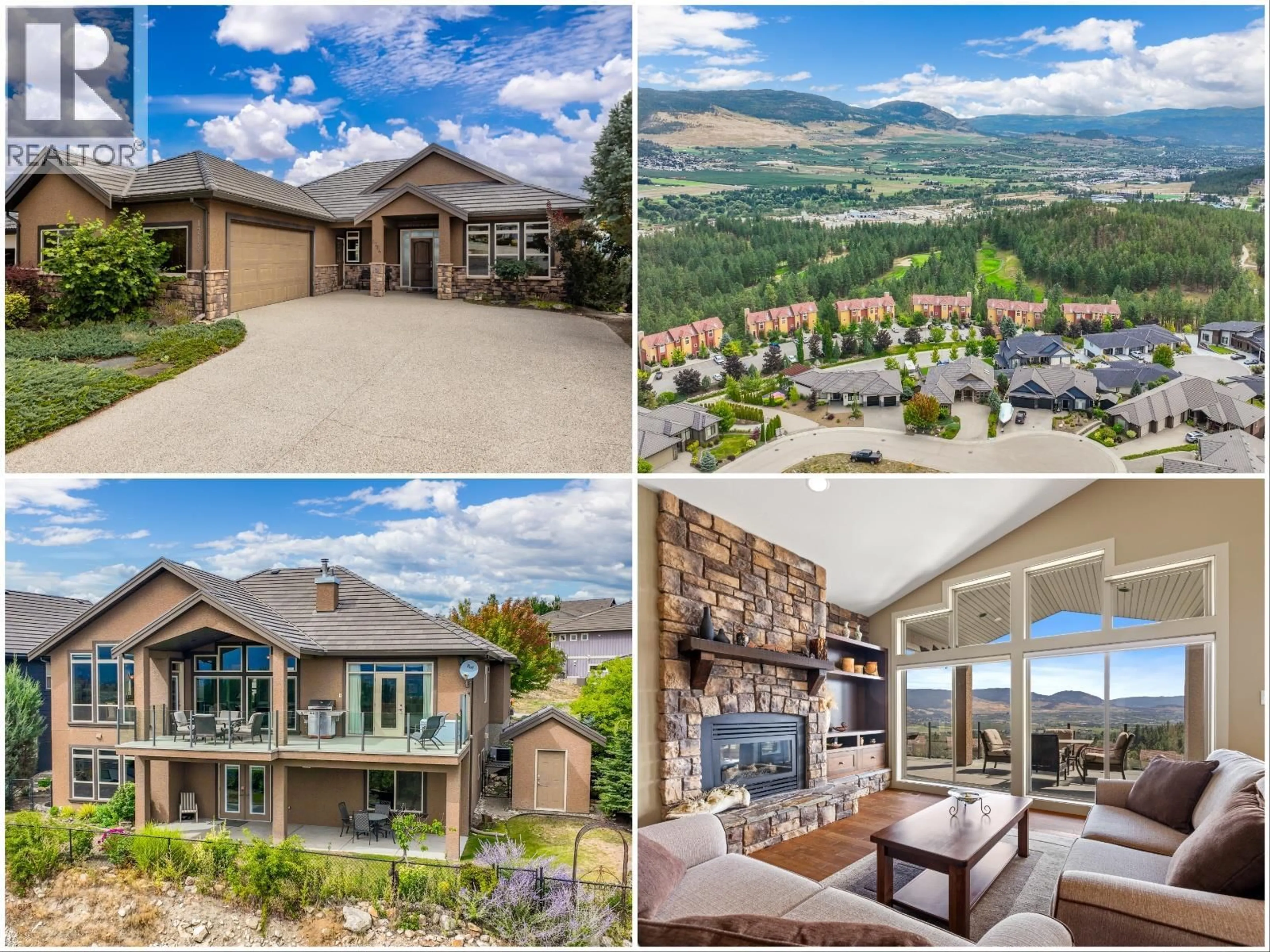 A pic from outside/outdoor area/front of a property/back of a property/a pic from drone, mountain view for 1714 CAPISTRANO PEAKS CRESCENT, Kelowna British Columbia V1V2Z3
