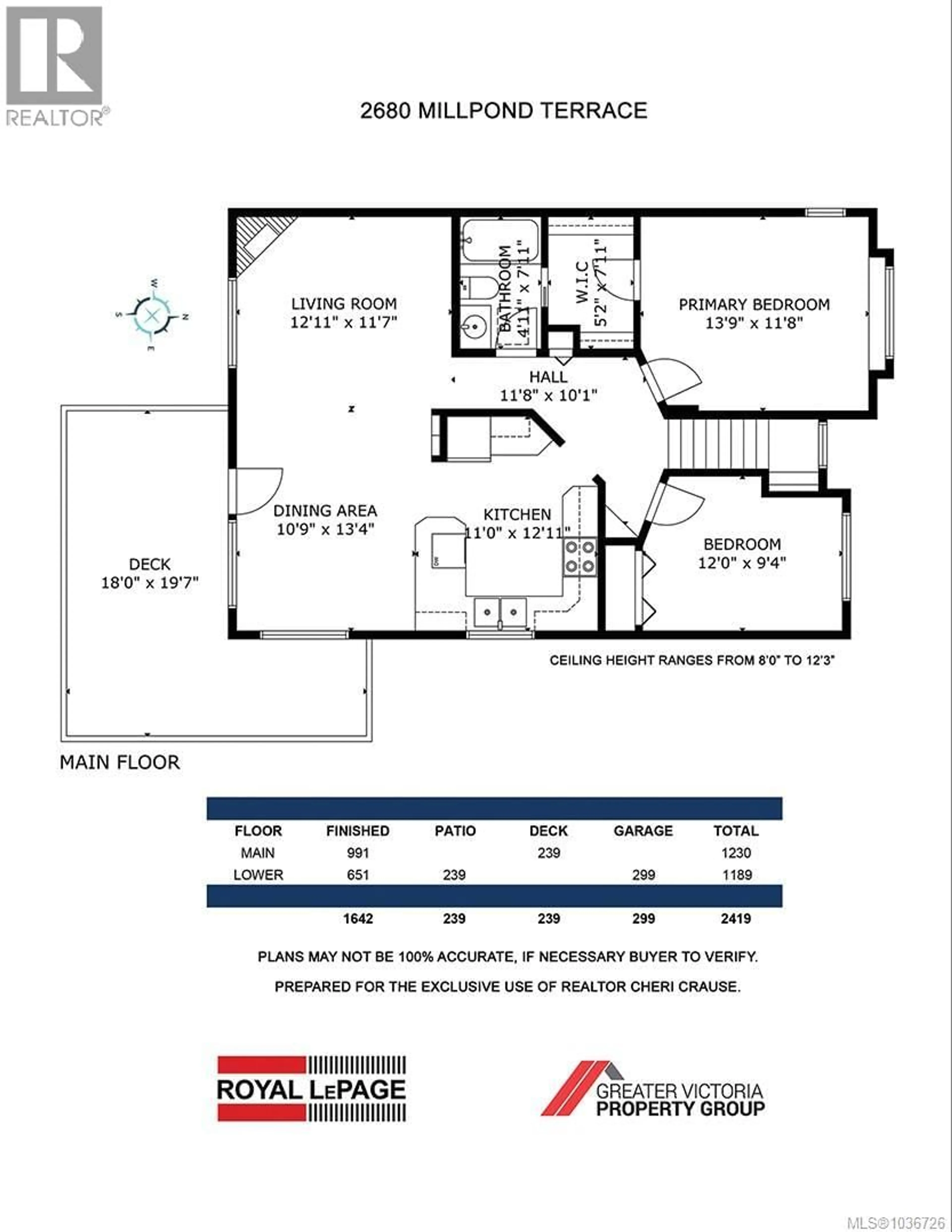 Floor plan for 2680 MILLPOND TERRACE, Langford British Columbia V9B6A4