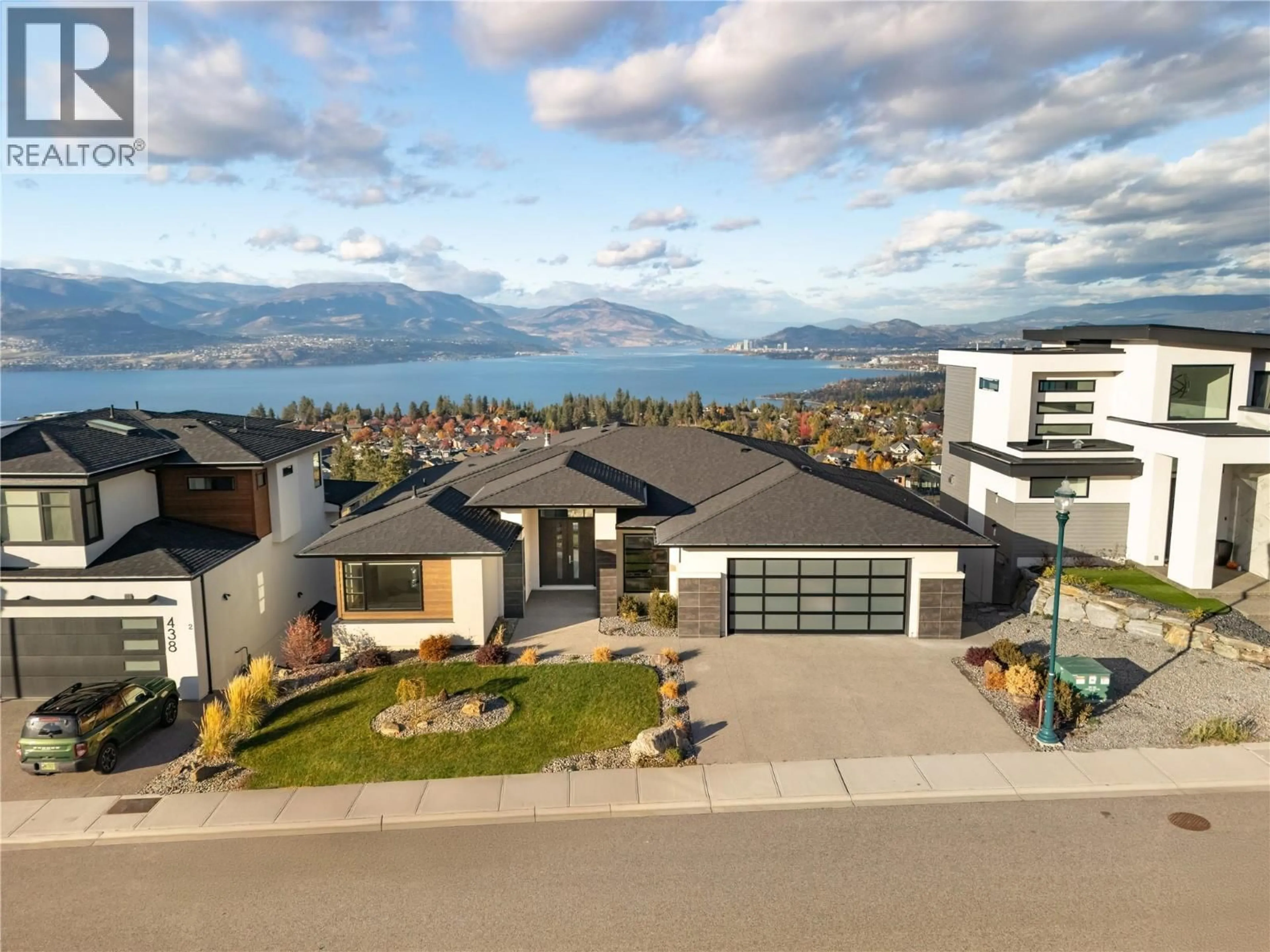 A pic from outside/outdoor area/front of a property/back of a property/a pic from drone, mountain view for 442 REDTAIL COURT, Kelowna British Columbia V1W0B1