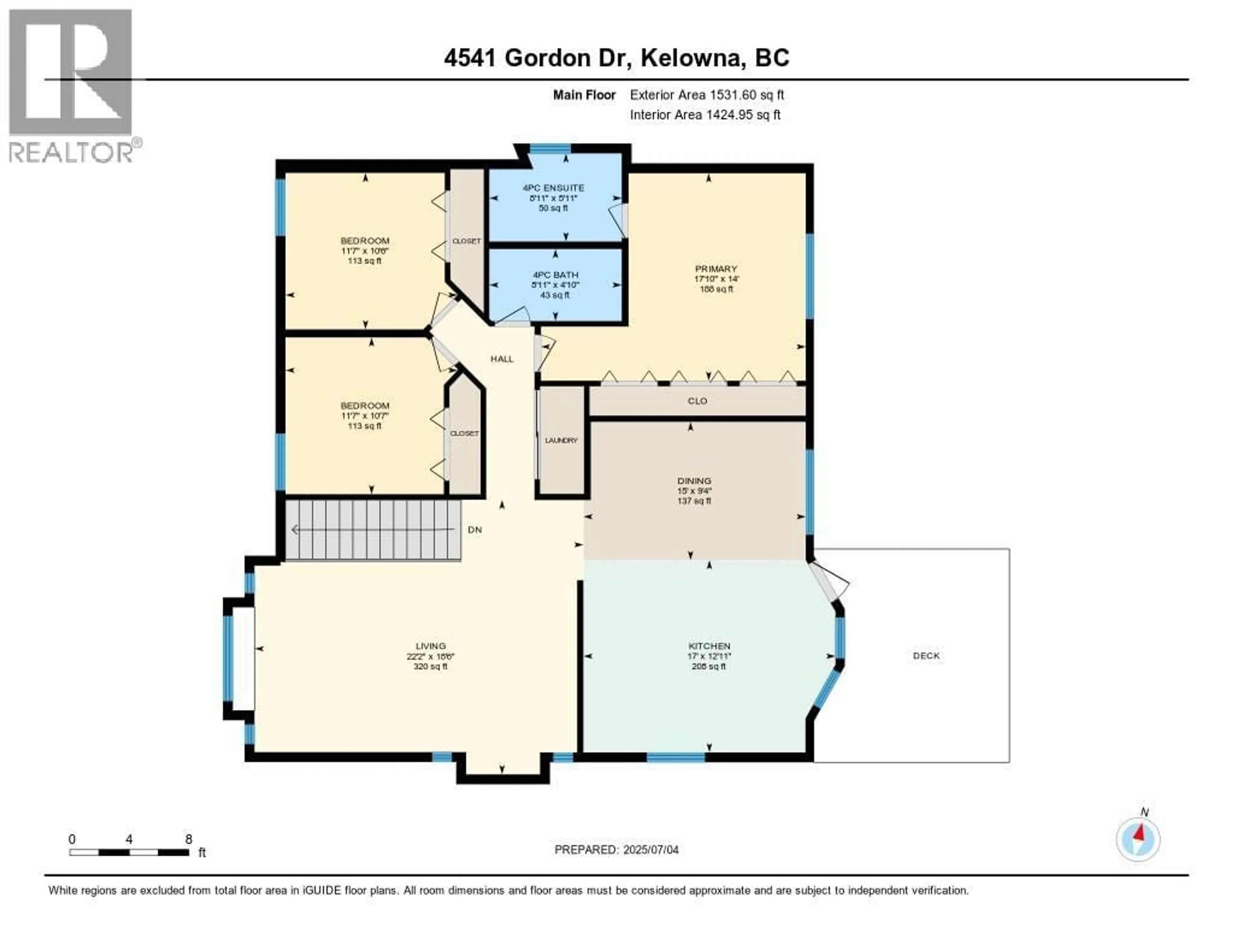 Floor plan for 4541 GORDON DRIVE, Kelowna British Columbia V1W1T3