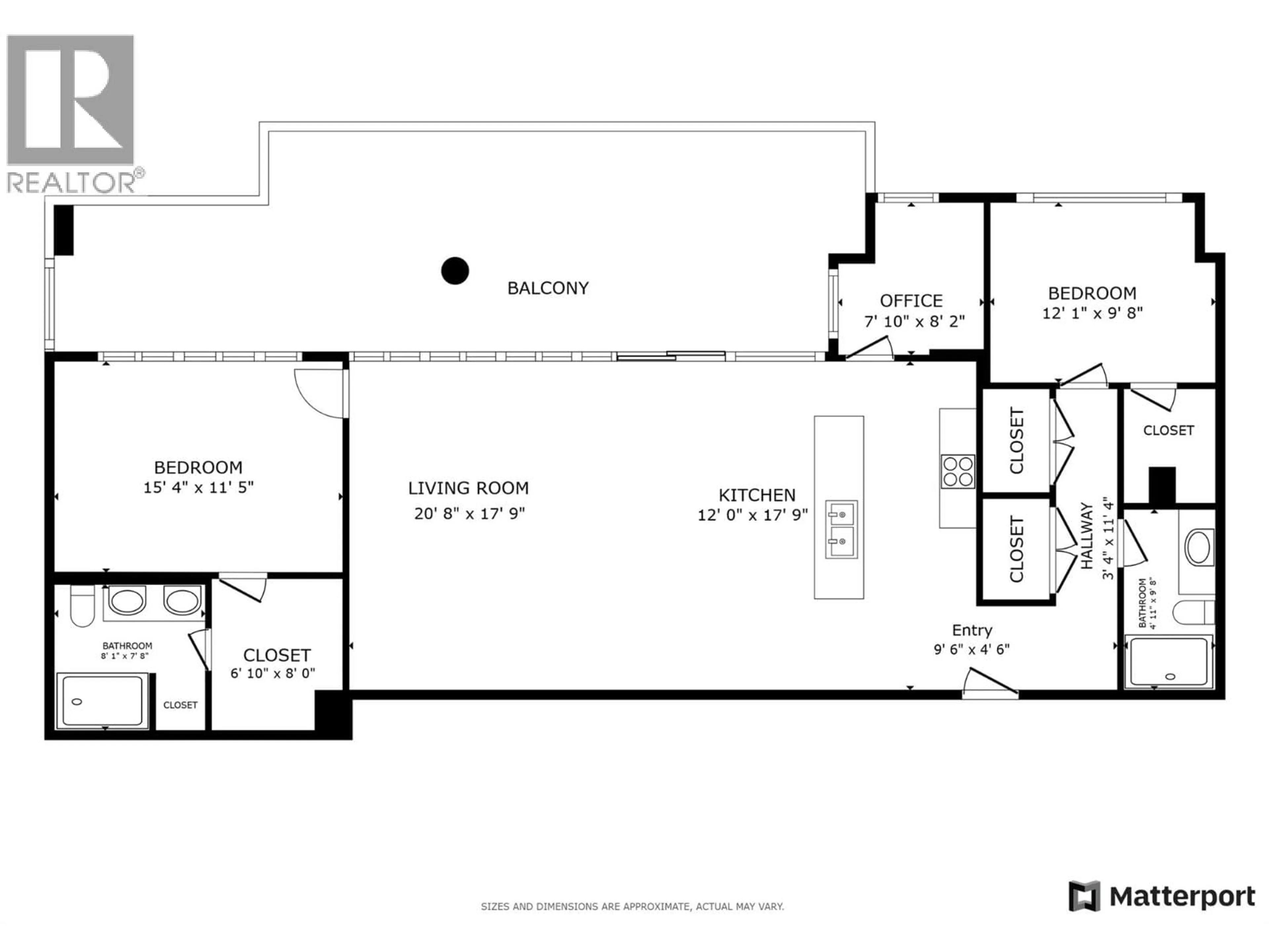 Floor plan for 2602 - 1181 SUNSET DRIVE, Kelowna British Columbia V1Y0L4