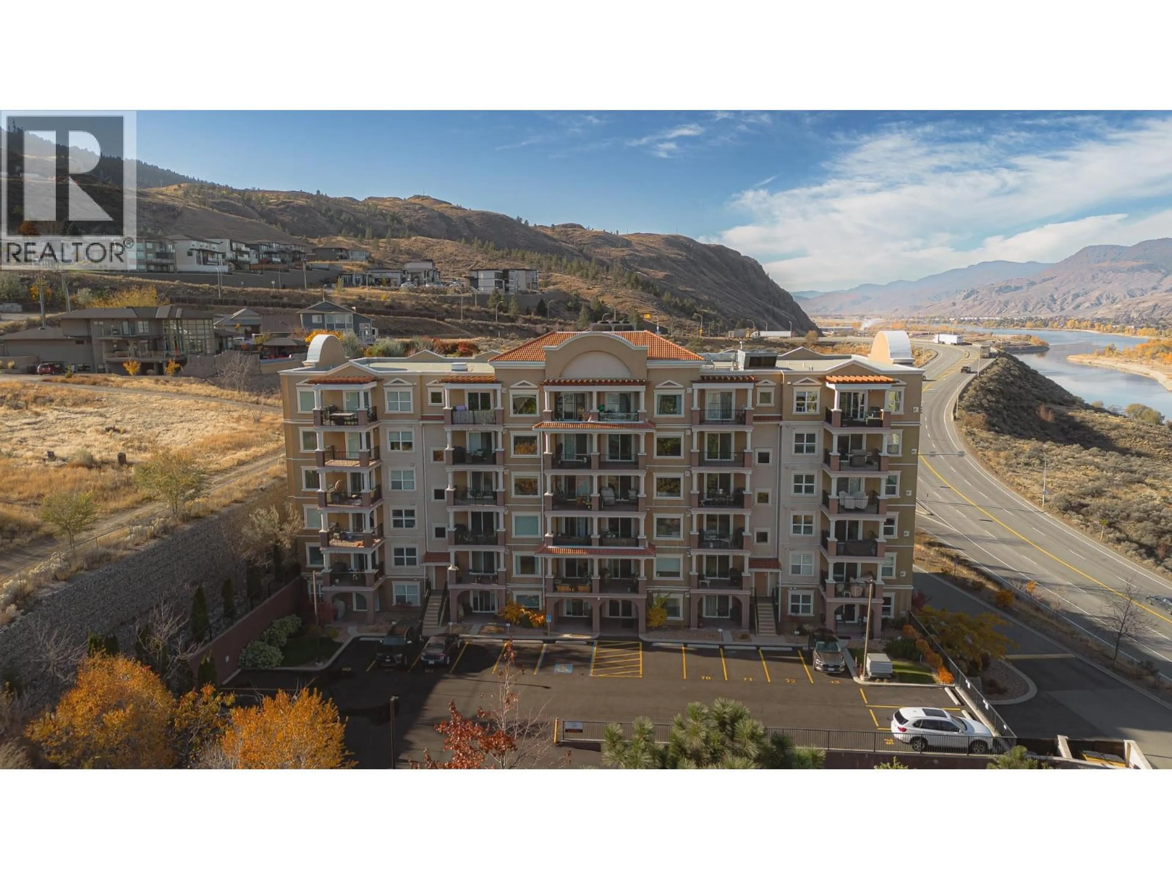 A pic from outside/outdoor area/front of a property/back of a property/a pic from drone, mountain view for 504 - 975 VICTORIA  W STREET, Kamloops British Columbia V2C0C2