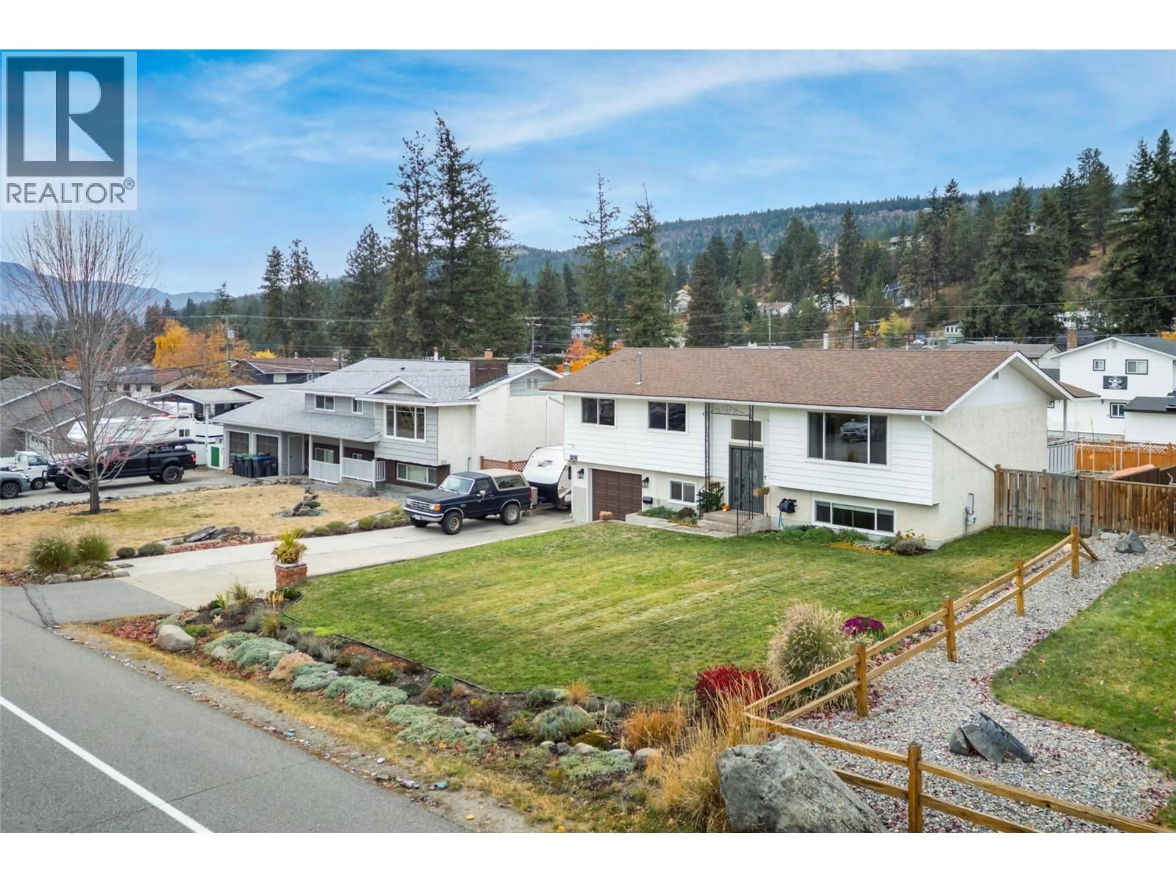 A pic from outside/outdoor area/front of a property/back of a property/a pic from drone, mountain view for 3278 WEBBER ROAD, West Kelowna British Columbia V4T1G3