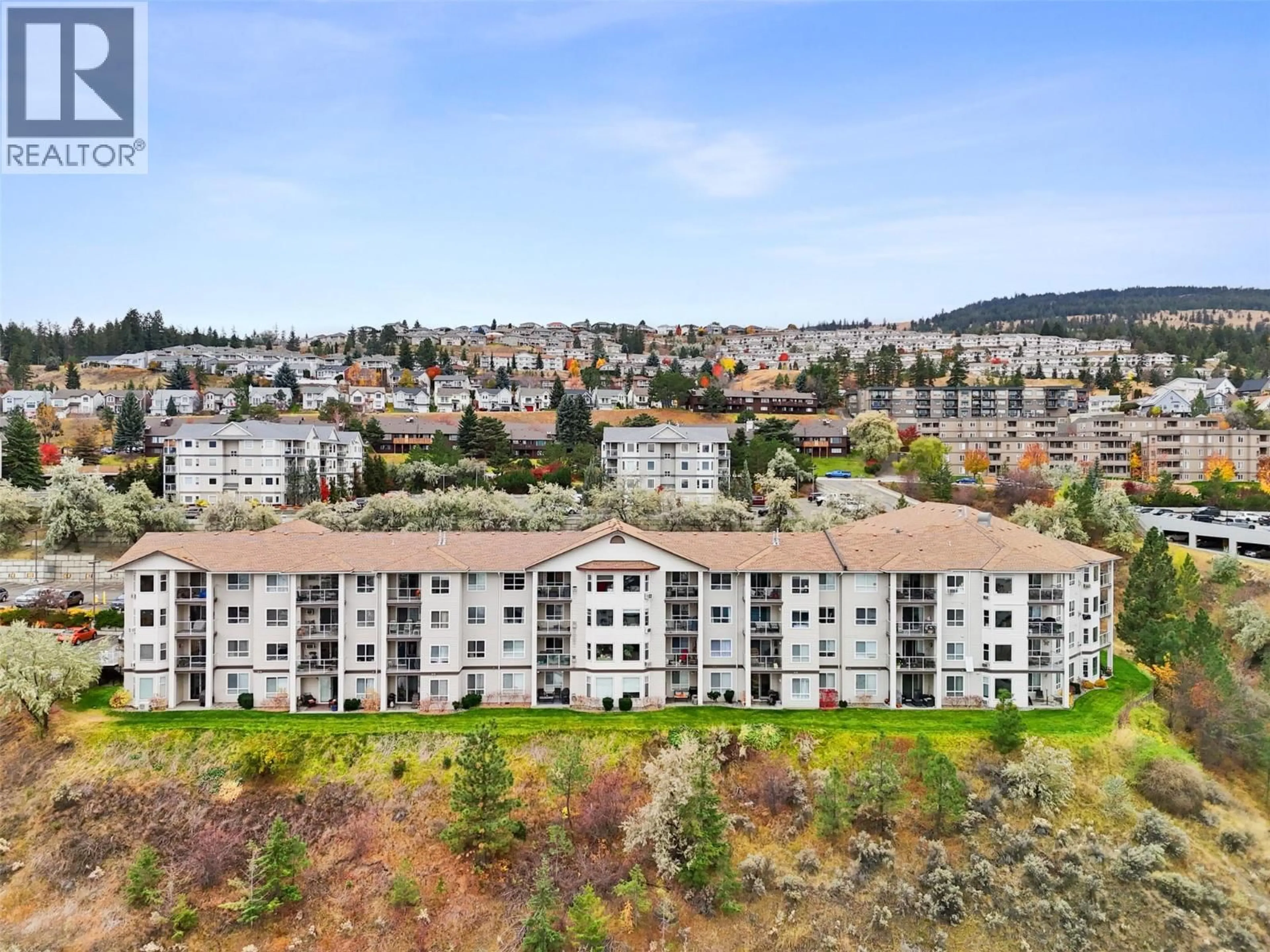 A pic from outside/outdoor area/front of a property/back of a property/a pic from drone, mountain view for 412 - 1120 HUGH ALLAN DRIVE, Kamloops British Columbia V1S1T4