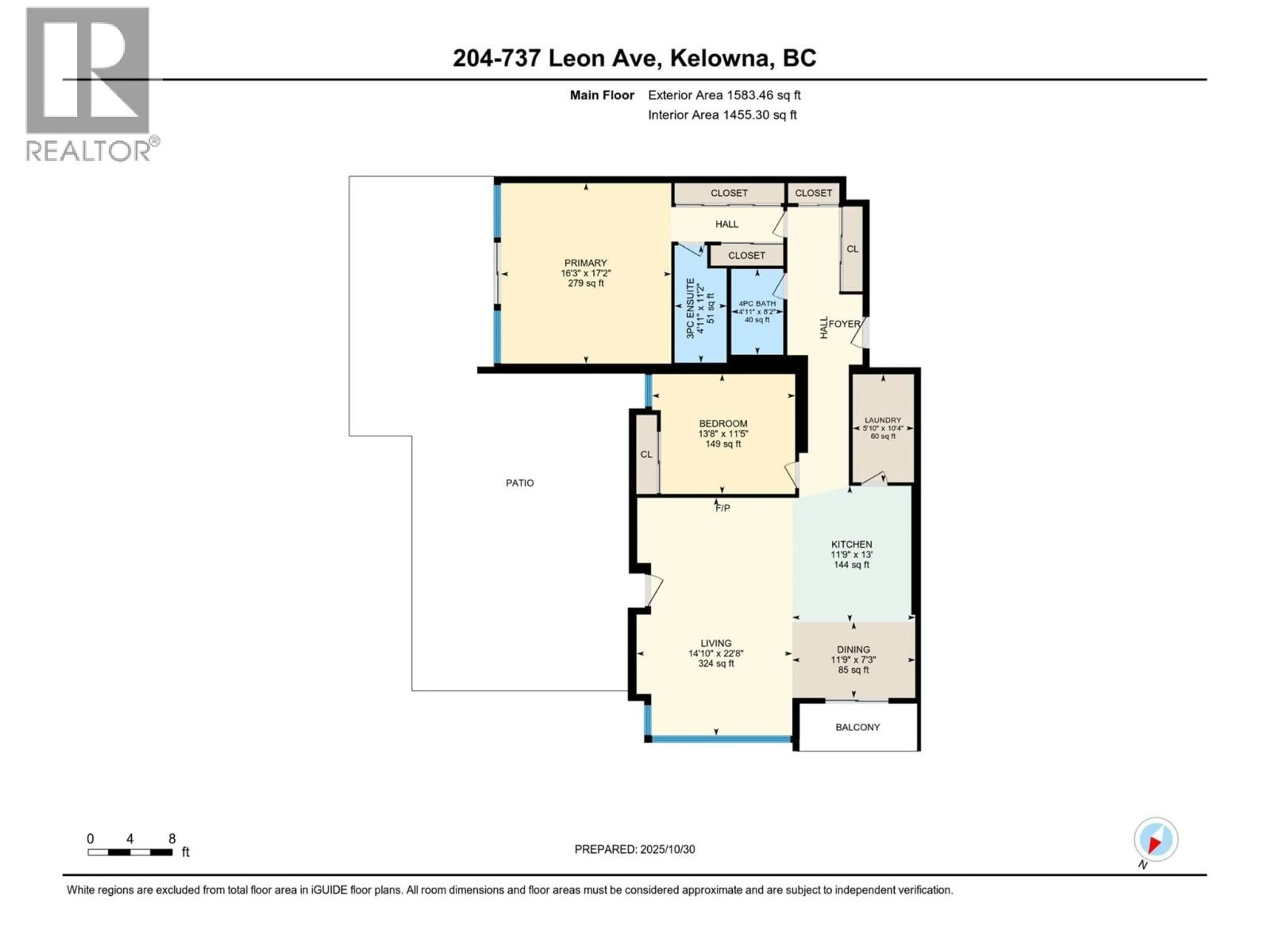 Floor plan for 204 - 737 LEON AVENUE, Kelowna British Columbia V1V8I6