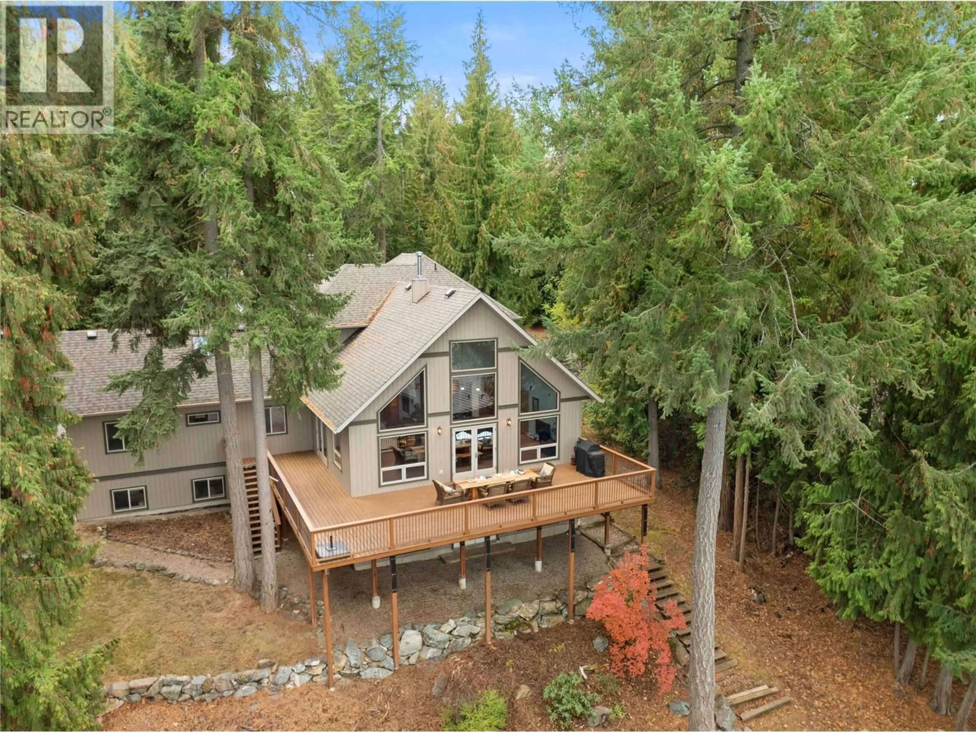 A pic from outside/outdoor area/front of a property/back of a property/a pic from drone, forest/trees view for 2611 DUNCAN ROAD, Blind Bay British Columbia V0E1H1