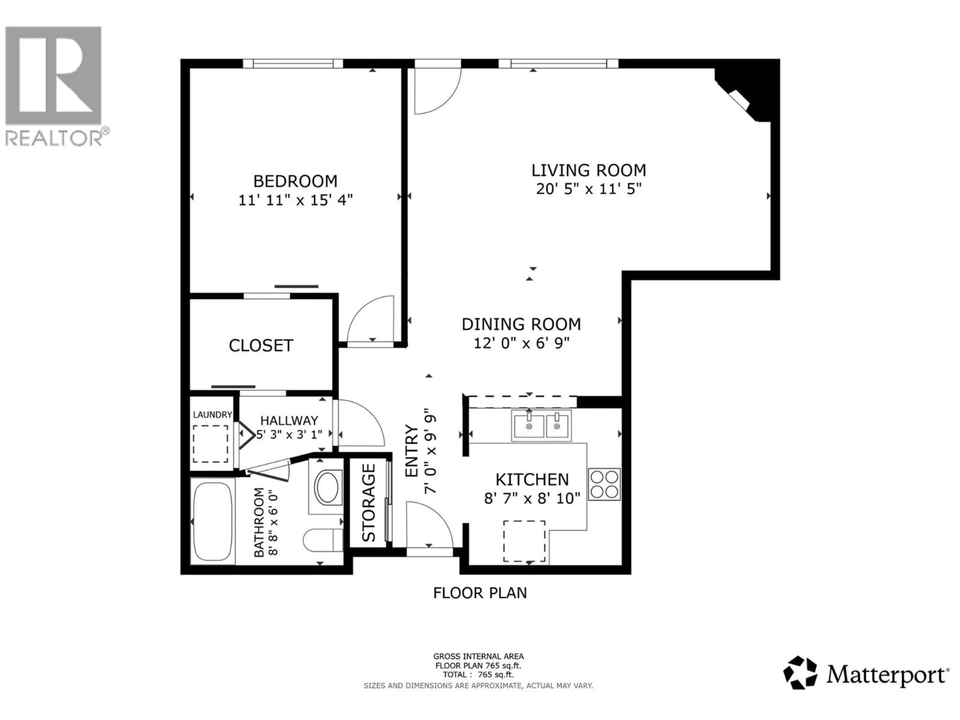 Floor plan for 305 - 3320 CENTENNIAL DRIVE, Vernon British Columbia V1T9M4