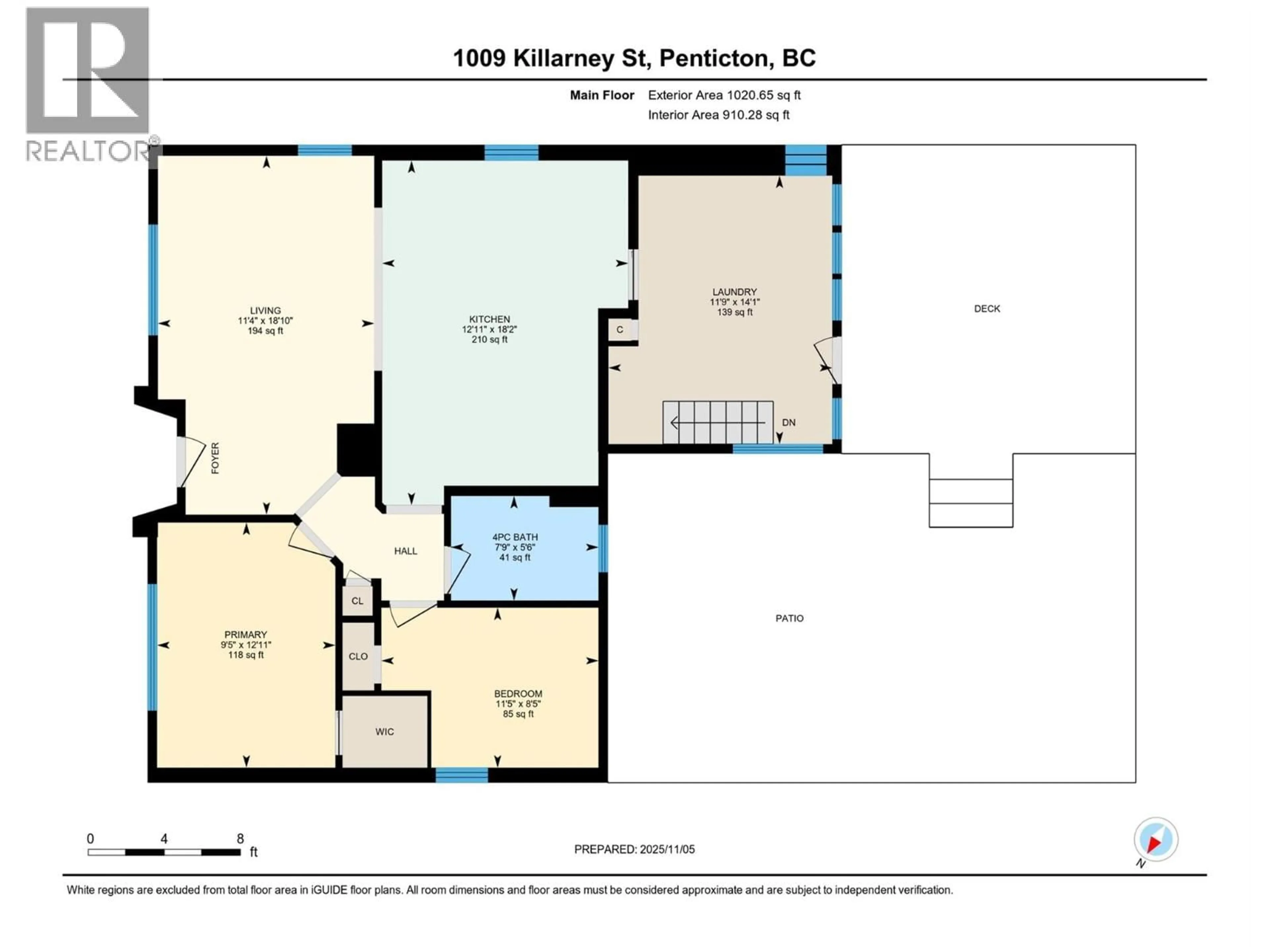 Floor plan for 1009 KILLARNEY STREET, Penticton British Columbia V2A4P6