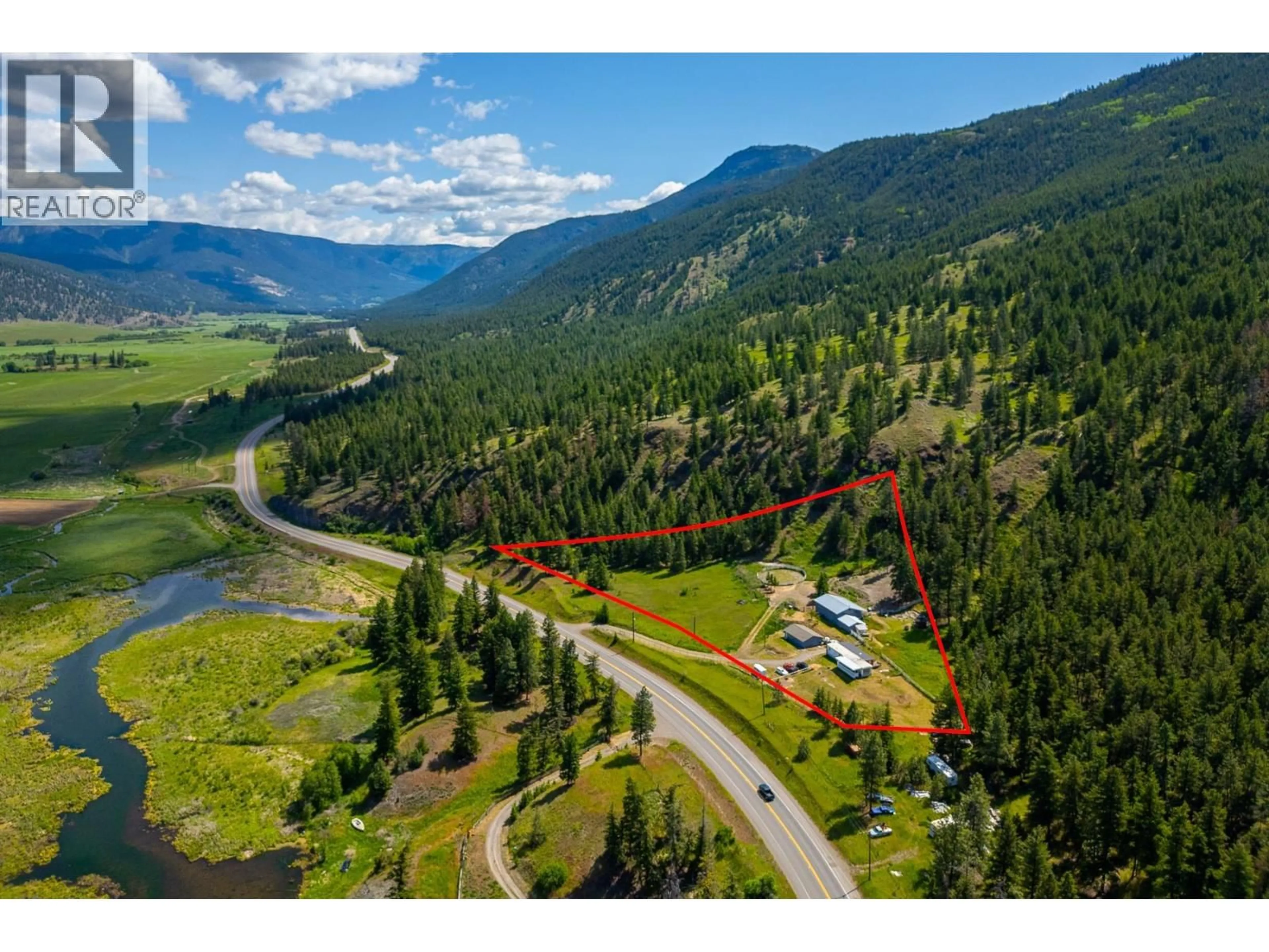 A pic from outside/outdoor area/front of a property/back of a property/a pic from drone, mountain view for 6668 KAMLOOPS VERNON (HWY 97) HIGHWAY, Westwold British Columbia V0E3B1
