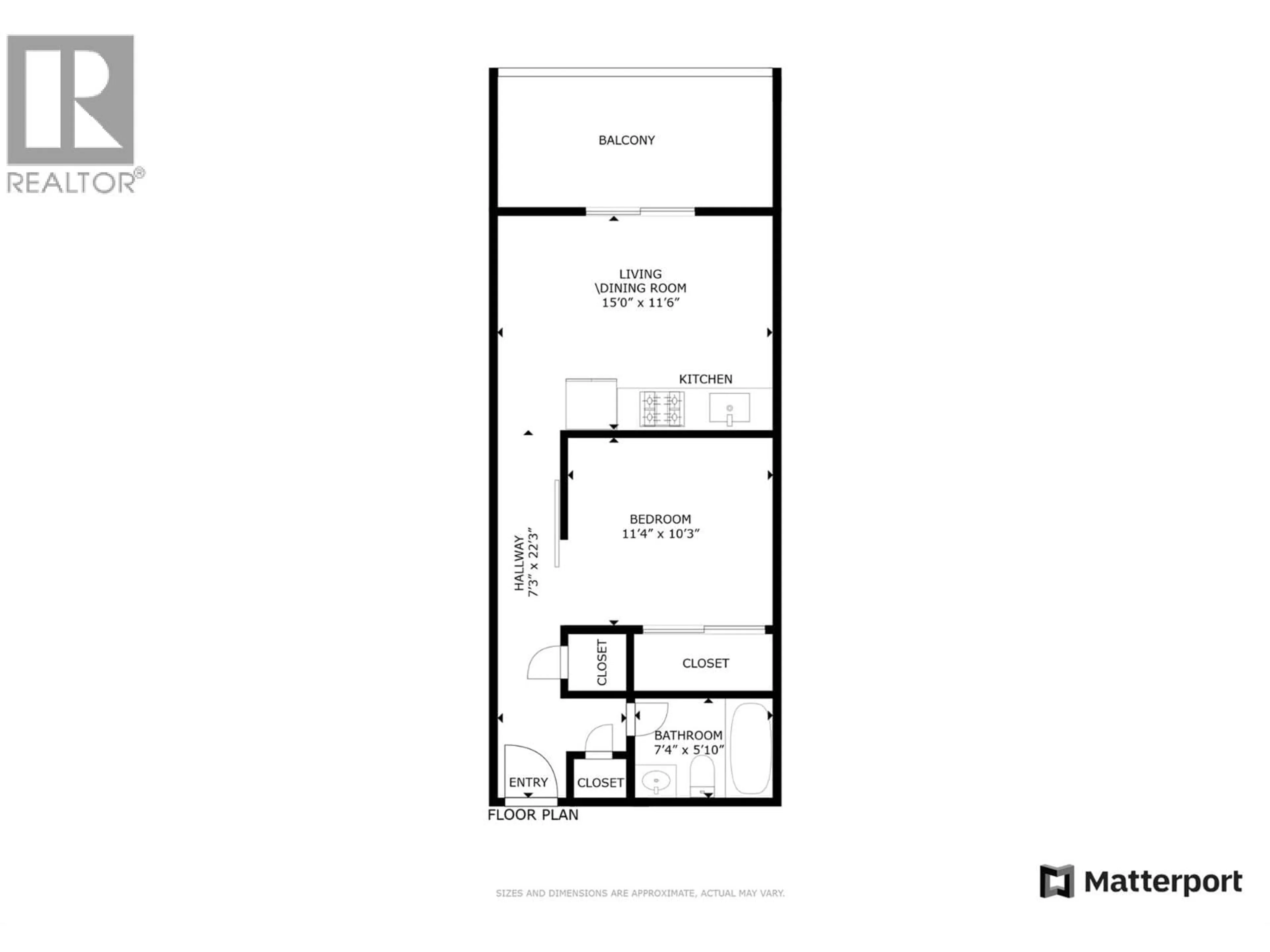 Floor plan for 209 - 660 CAWSTON AVENUE NORTH, Kelowna British Columbia V1Y9M1