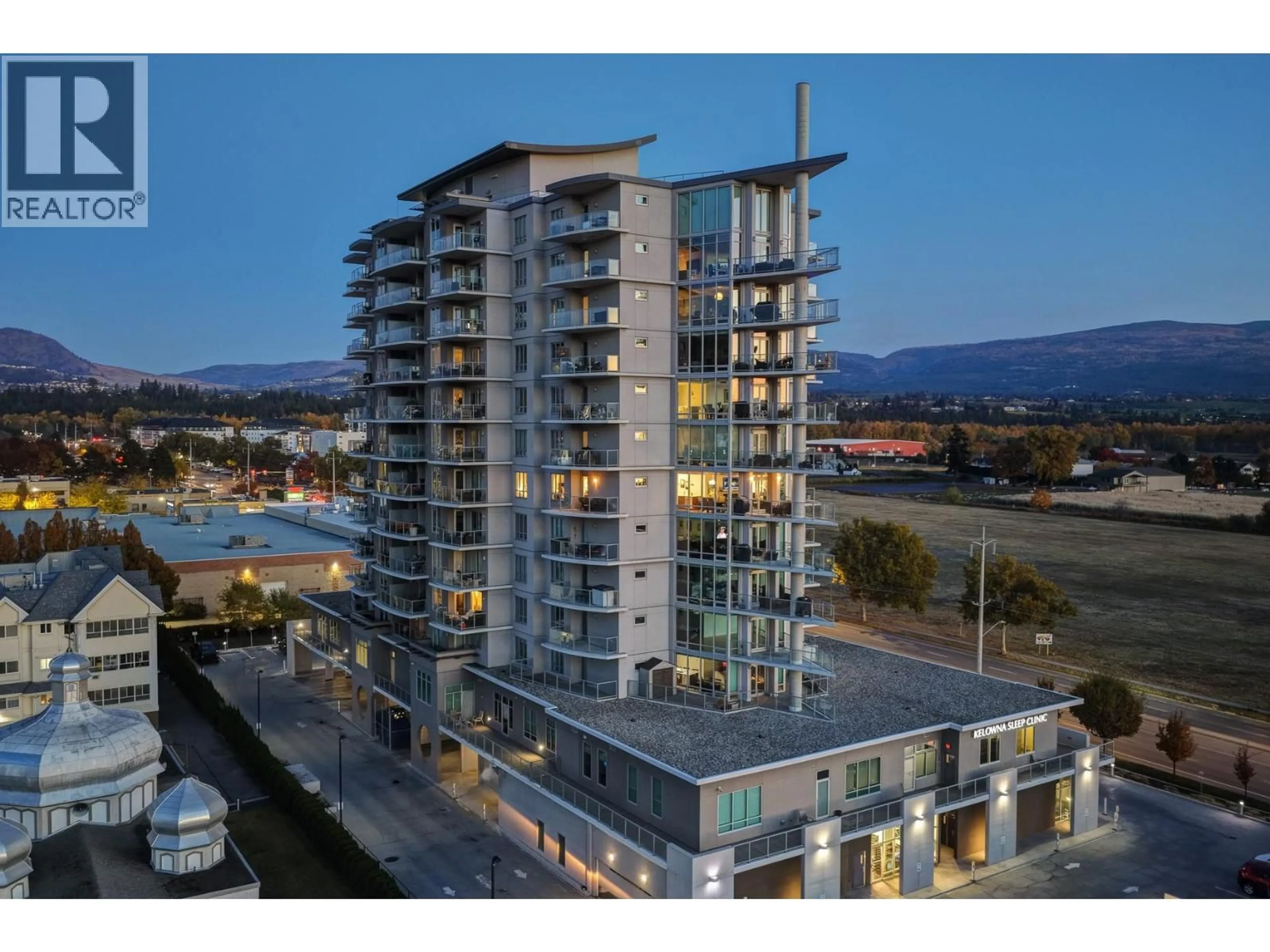 A pic from outside/outdoor area/front of a property/back of a property/a pic from drone, city buildings view from balcony for 701 - 2040 SPRINGFIELD ROAD, Kelowna British Columbia V1Y9N7
