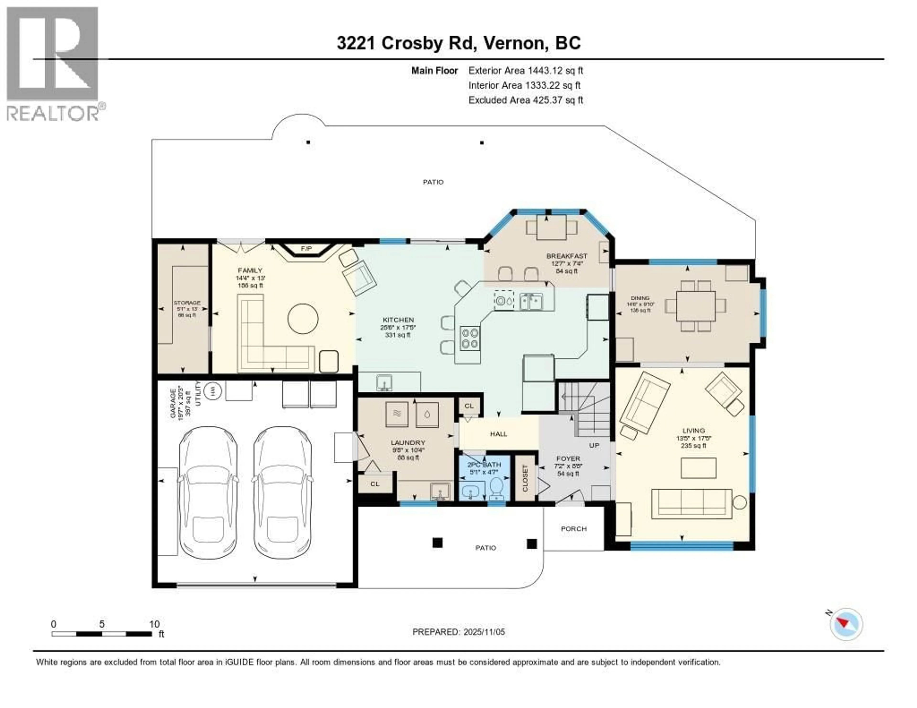 Floor plan for 3221 CROSBY ROAD, Vernon British Columbia V1T4Z7