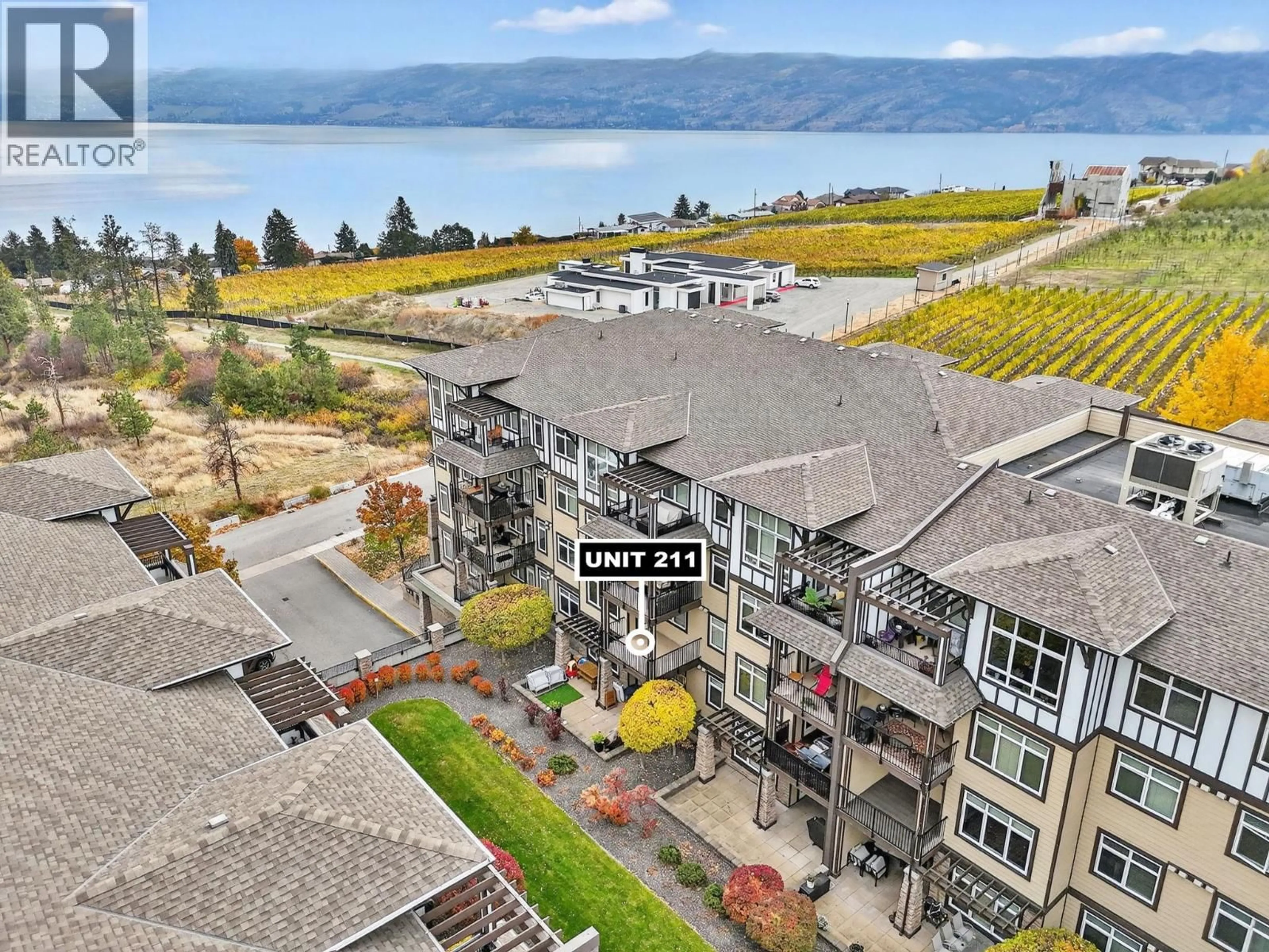 A pic from outside/outdoor area/front of a property/back of a property/a pic from drone, water/lake/river/ocean view for 4211 - 3842 OLD OKANAGAN HIGHWAY, West Kelowna British Columbia V4T3G6