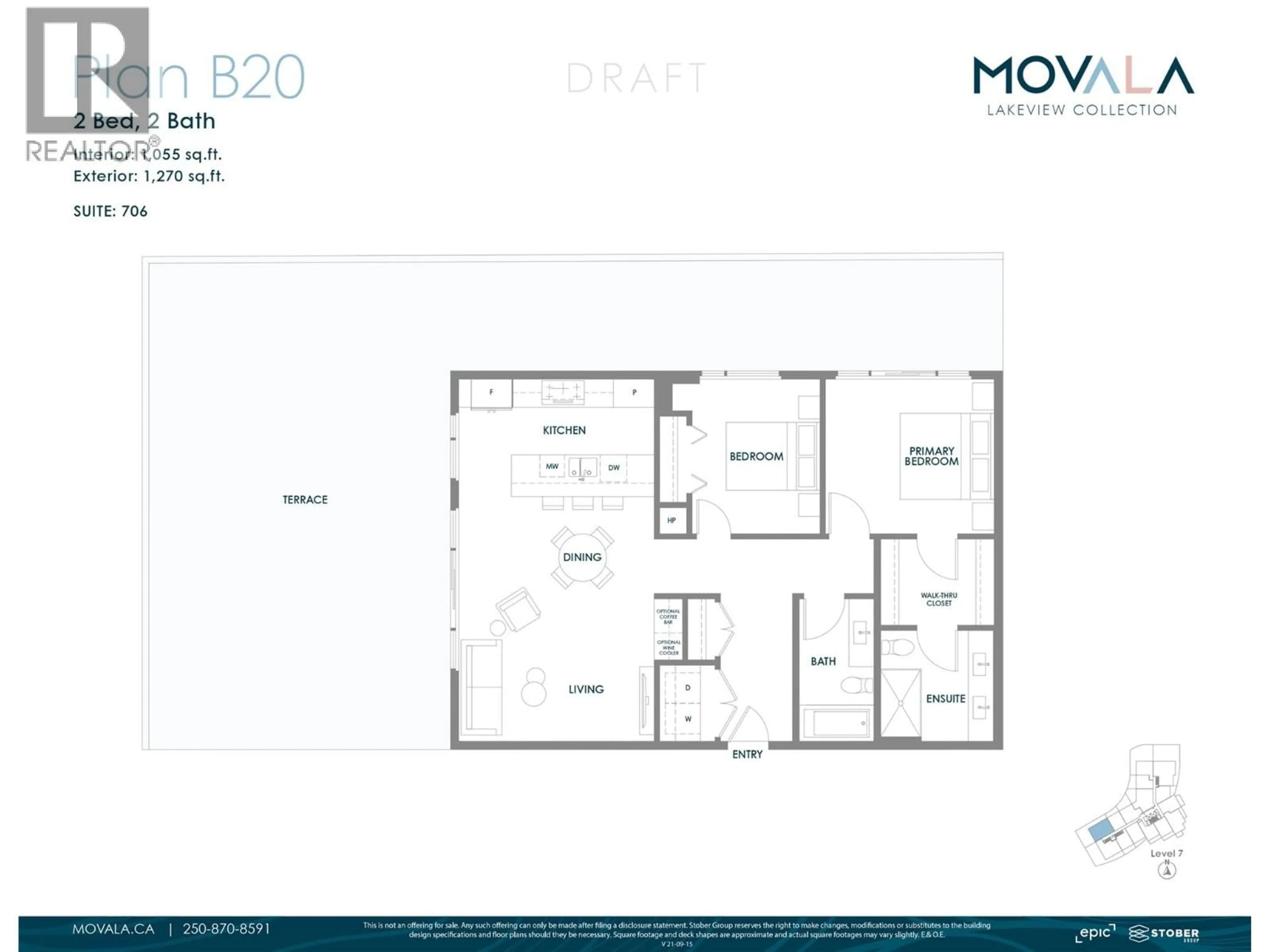 Floor plan for 706 - 3340 LAKESHORE DRIVE, Kelowna British Columbia V1W0H6