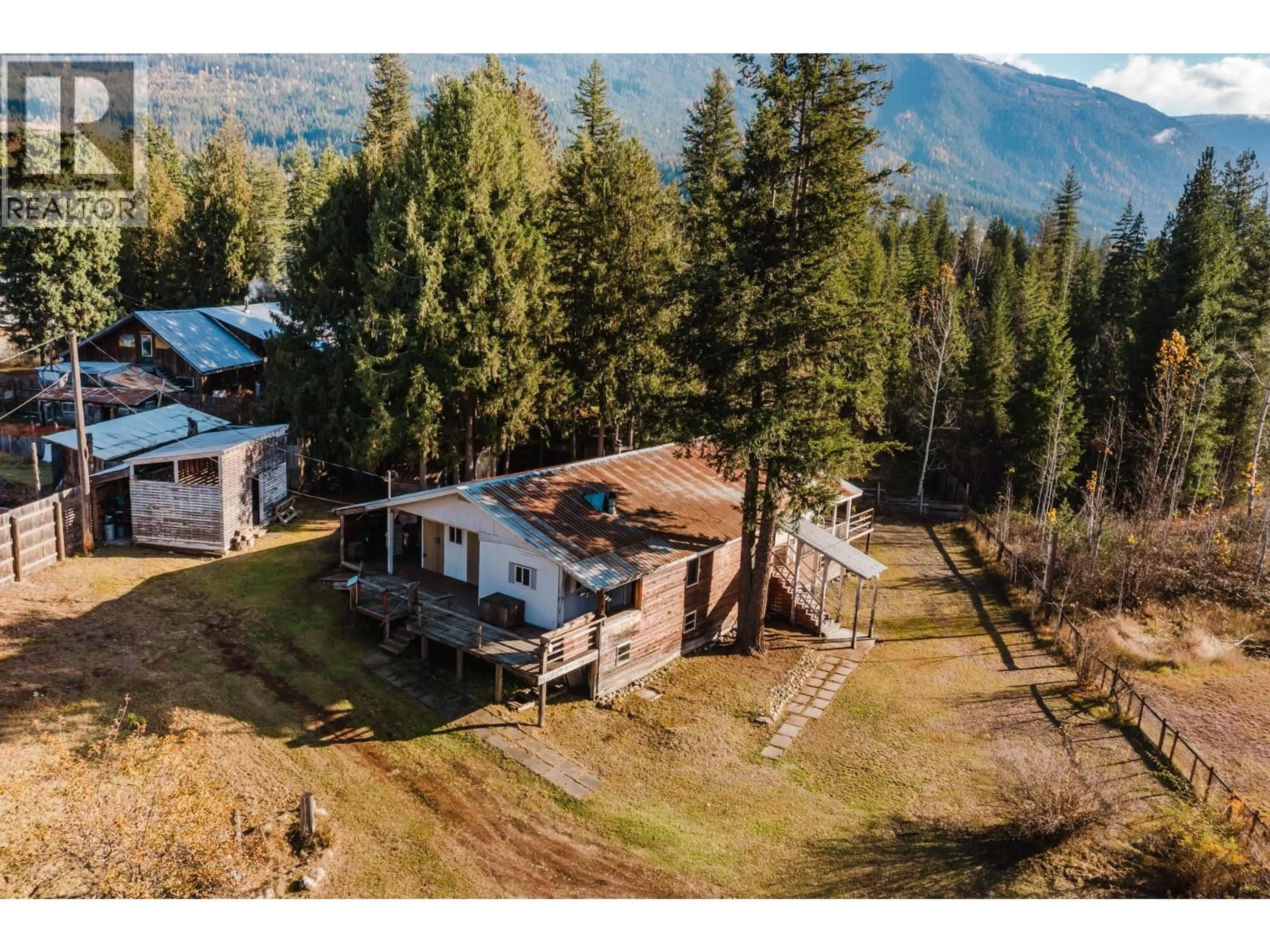 A pic from outside/outdoor area/front of a property/back of a property/a pic from drone, mountain view for 3974 MALAKWA STATION ROAD, Malakwa British Columbia V0E2J0