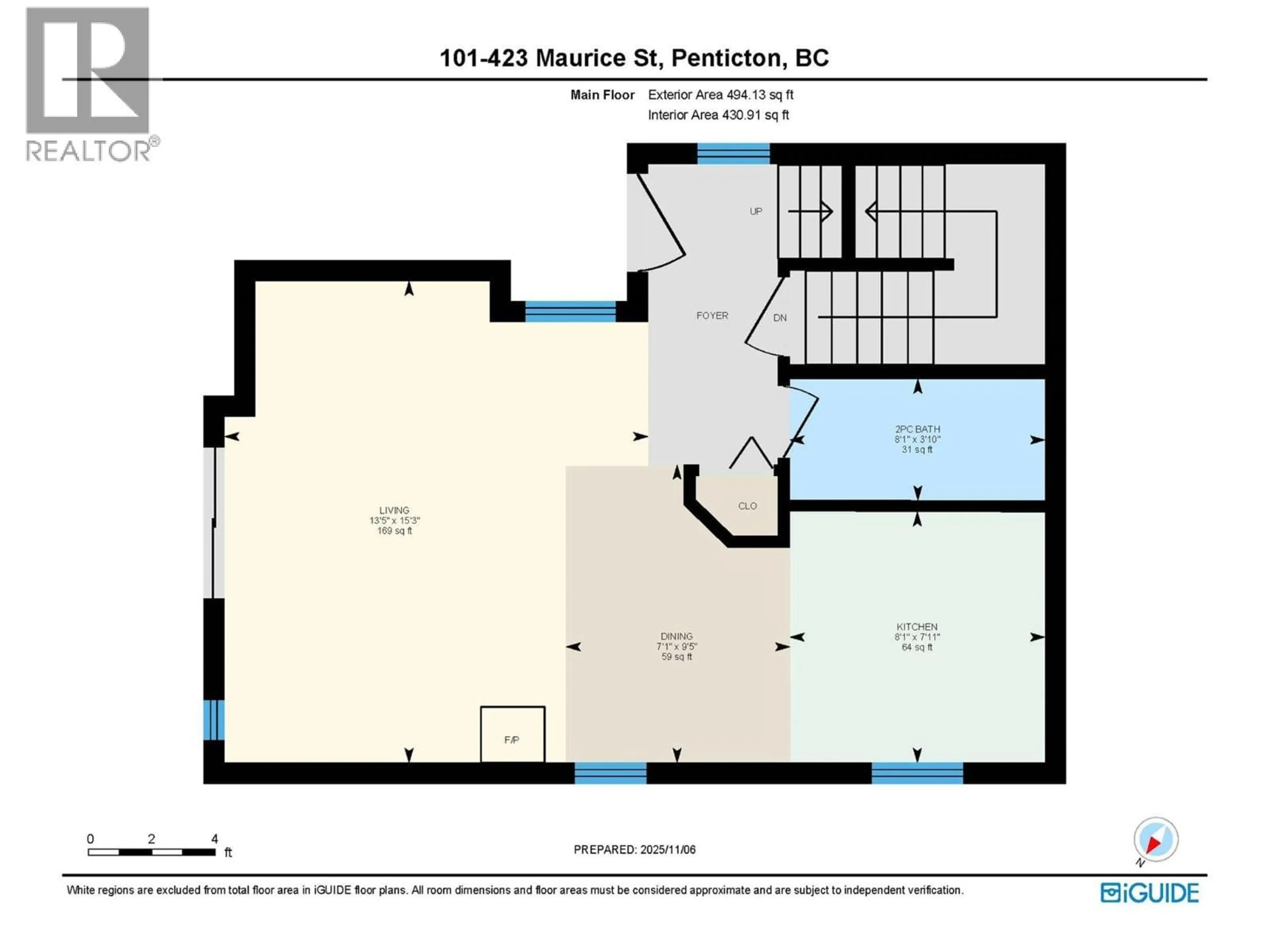 Floor plan for 101 - 423 MAURICE STREET, Penticton British Columbia V2A5V8