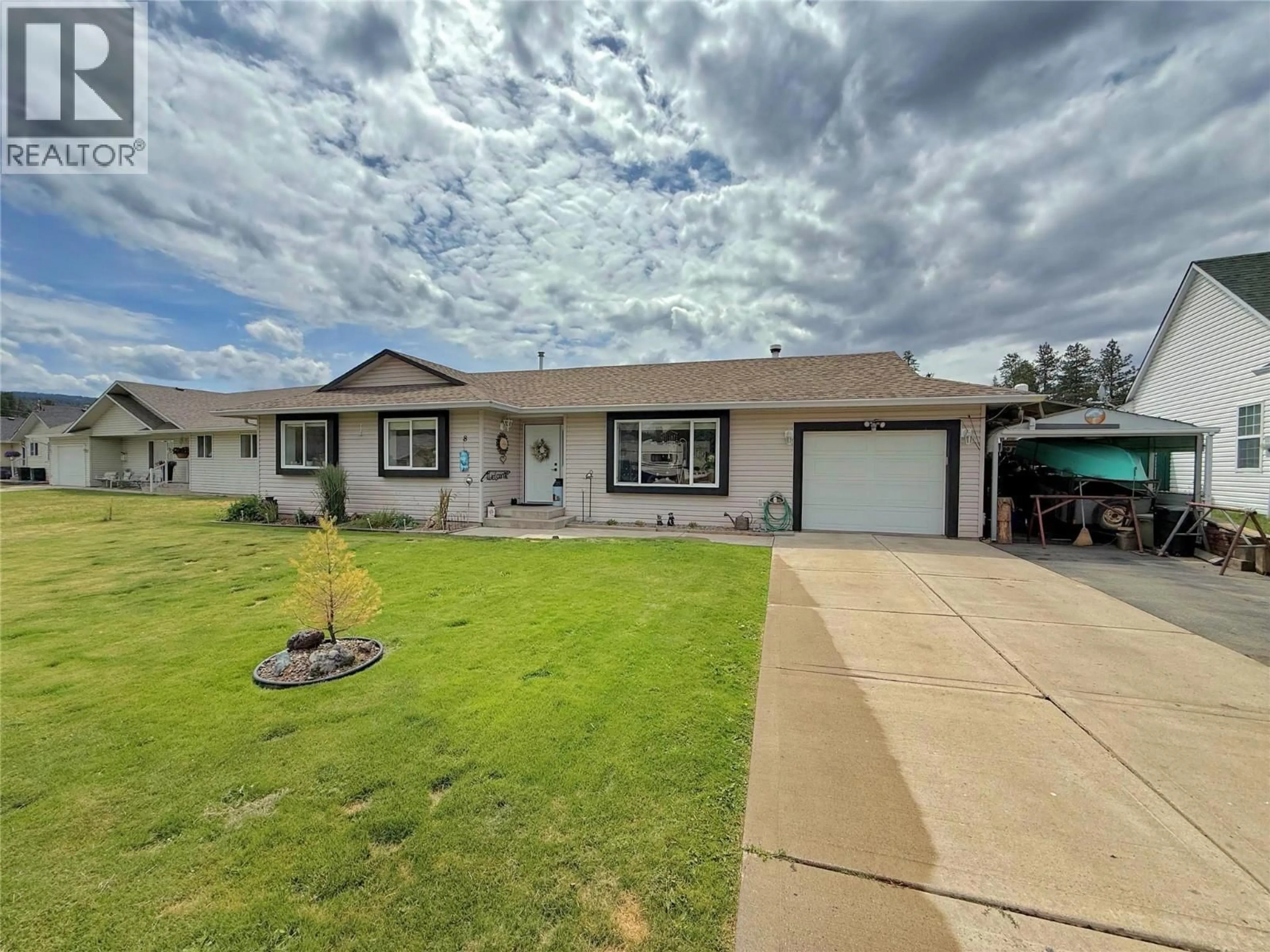 Home with vinyl exterior material, street for 8 EAGLE CRESCENT, Princeton British Columbia V0X1W0