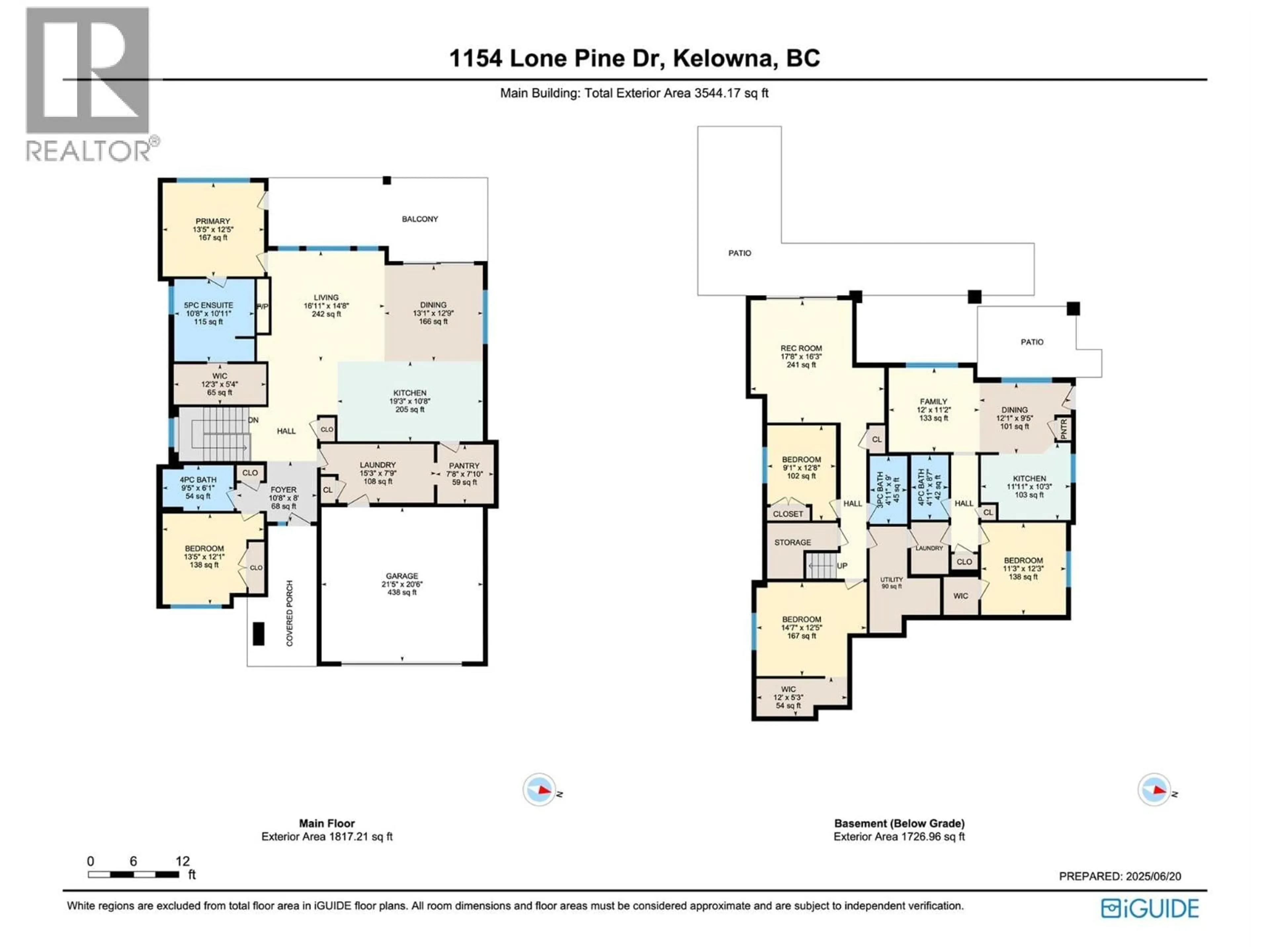 Floor plan for 1154 LONE PINE DRIVE, Kelowna British Columbia V1P0A5
