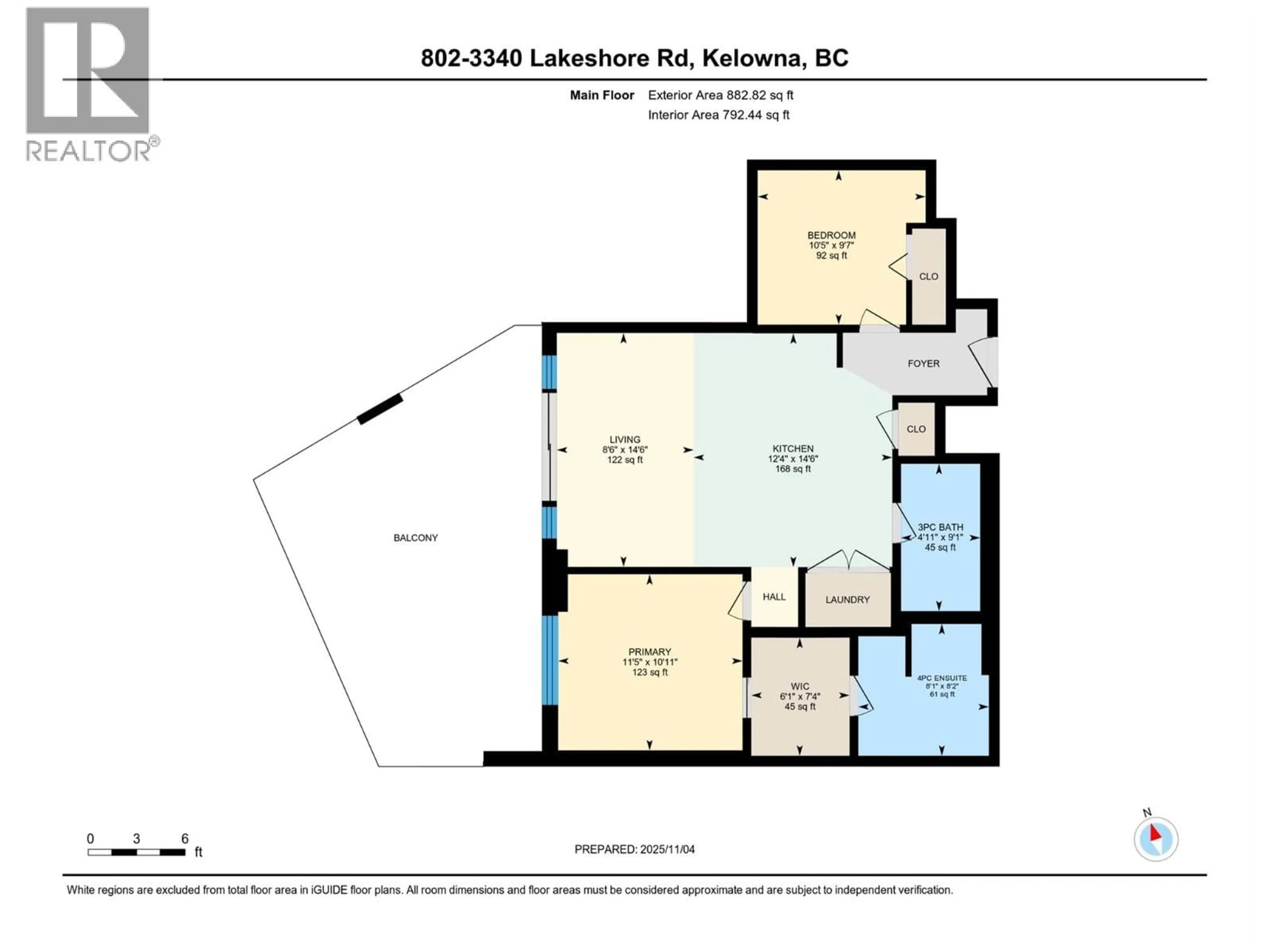 Floor plan for 802 - 3340 LAKESHORE DRIVE, Kelowna British Columbia V1W0H6