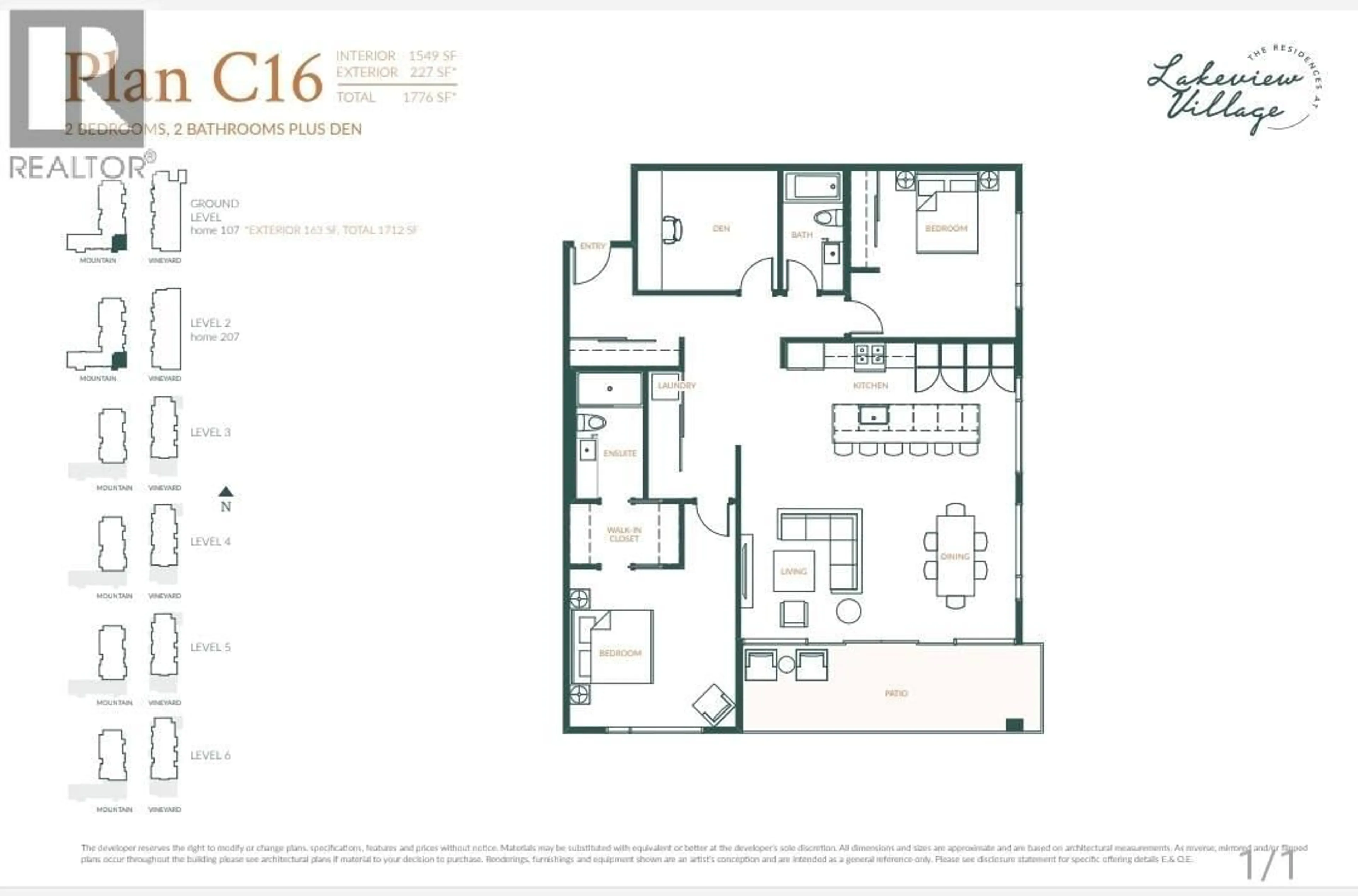 Floor plan for 207 - 2760 OLALLA ROAD, West Kelowna British Columbia V1Z2A9