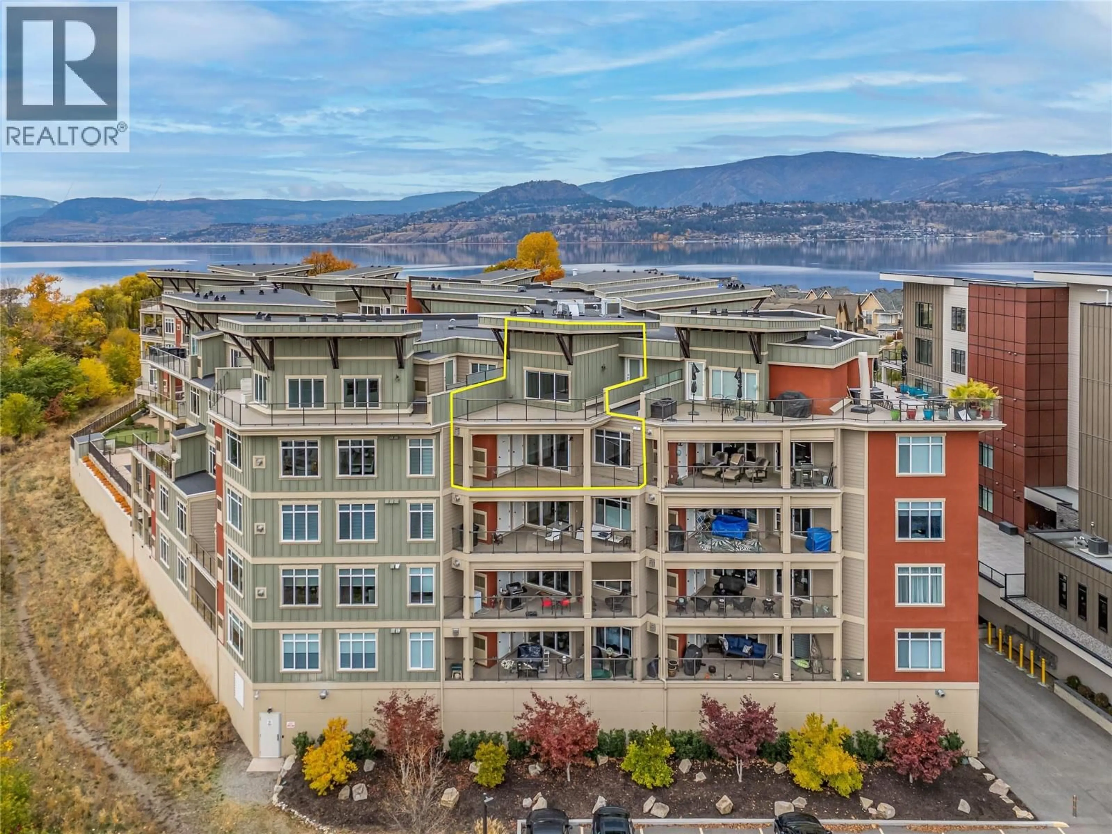 A pic from outside/outdoor area/front of a property/back of a property/a pic from drone, city buildings view from balcony for 505 - 3865 TRUSWELL ROAD, Kelowna British Columbia V1W3K9