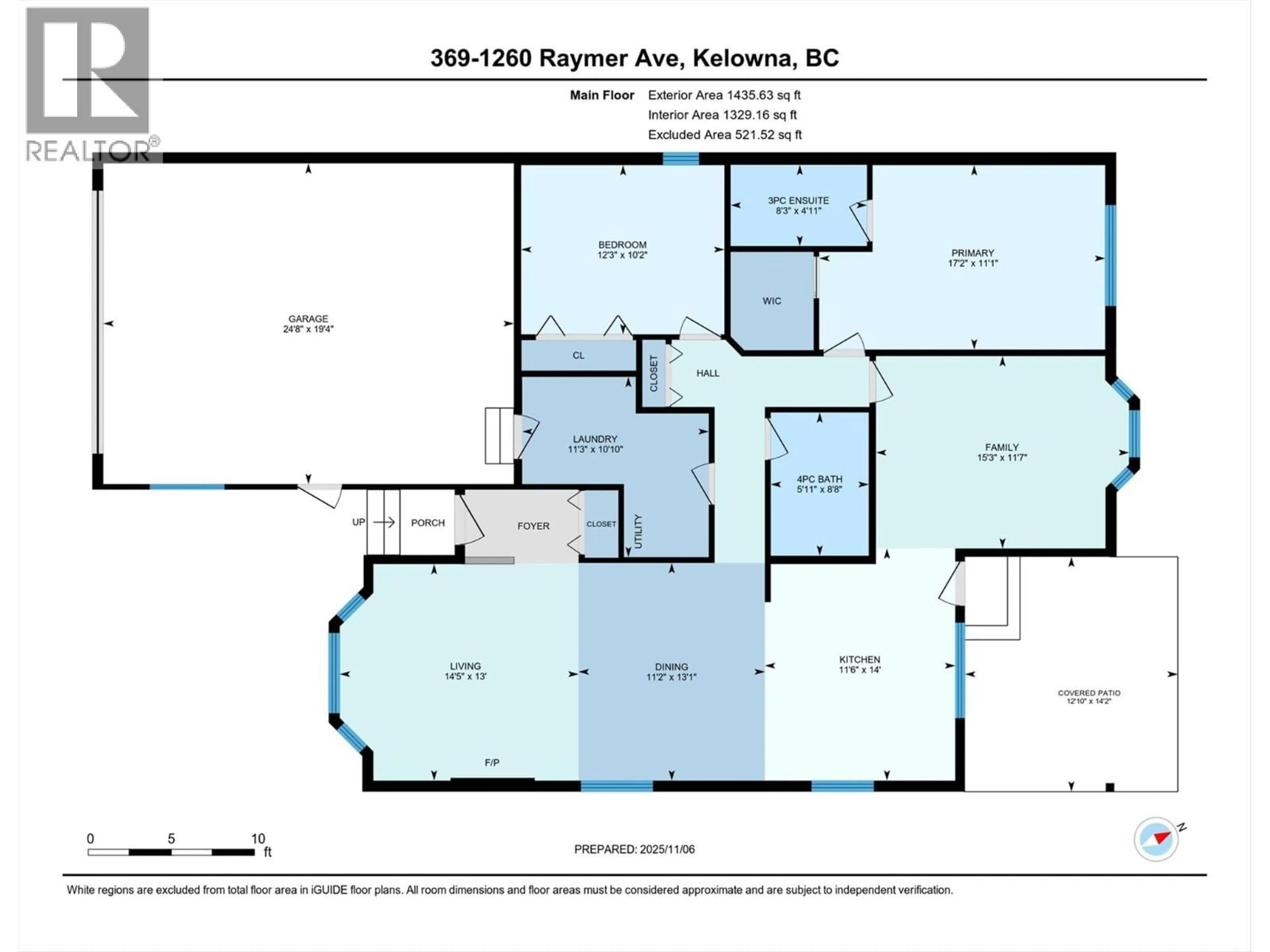 Floor plan for 369 - 1260 RAYMER AVENUE, Kelowna British Columbia V1W3S6