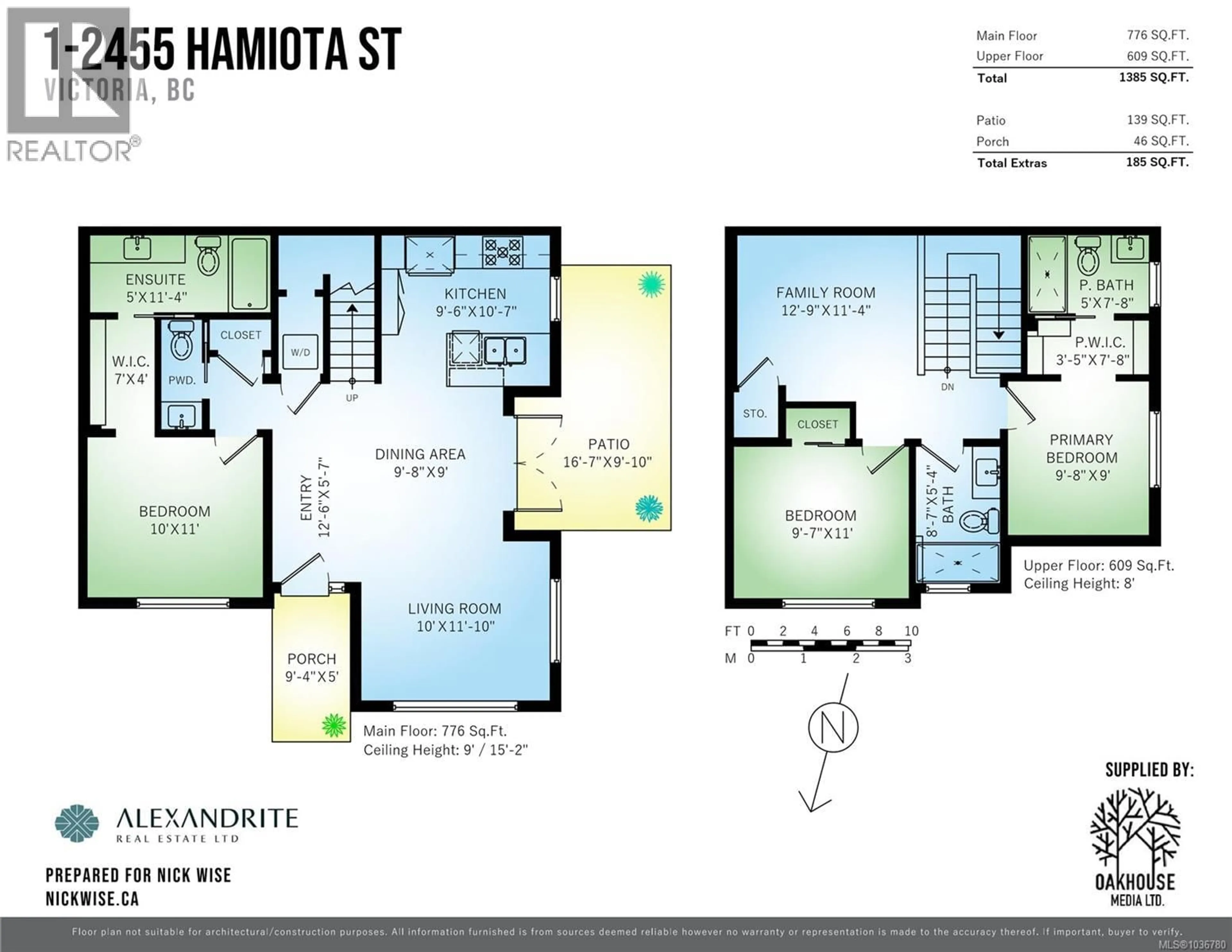Floor plan for 1 - 2455 HAMIOTA STREET, Oak Bay British Columbia V8R2N1
