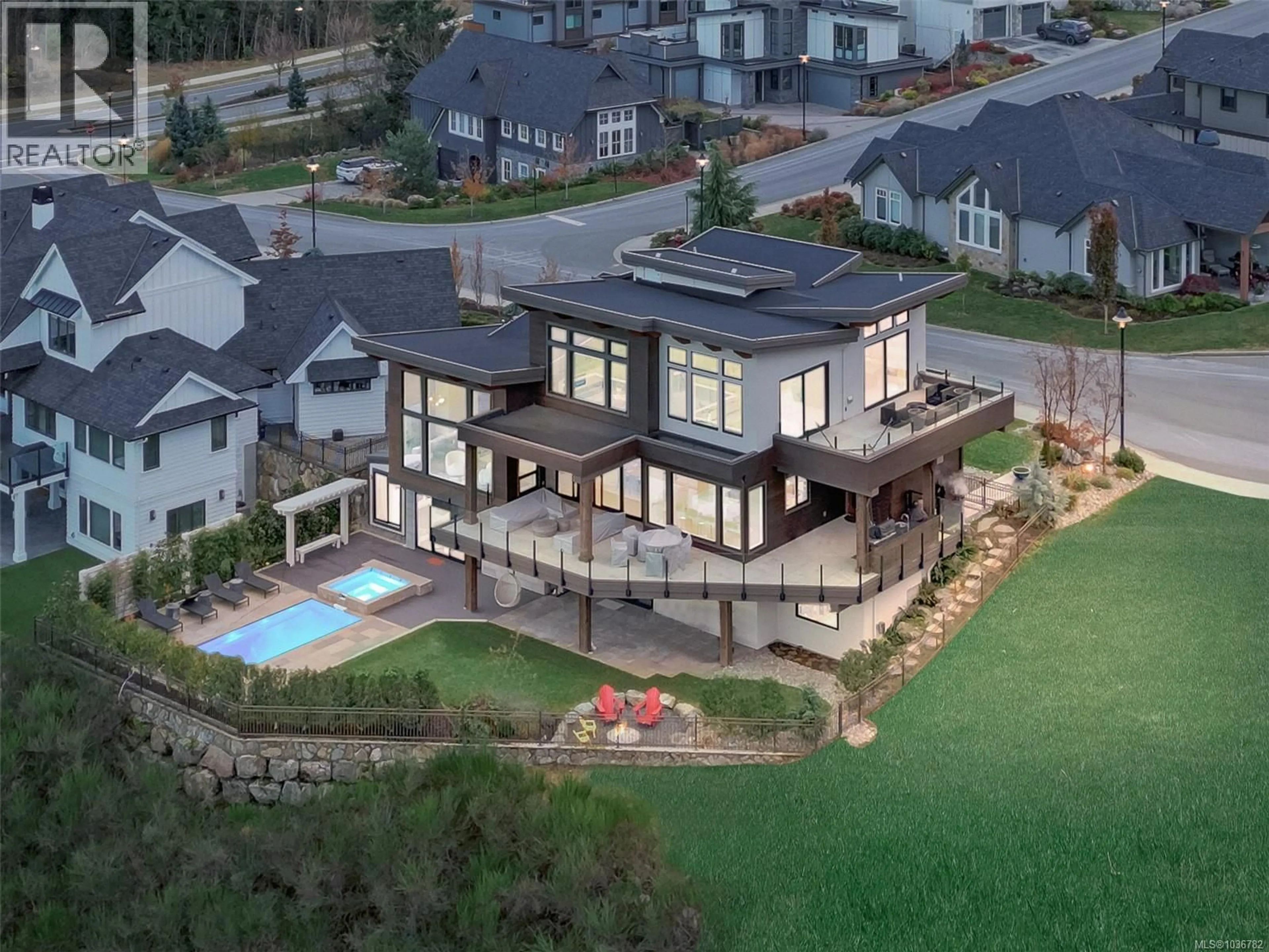 A pic from outside/outdoor area/front of a property/back of a property/a pic from drone, mountain view for 2022 PEBBLE DRIVE, Langford British Columbia V9B0T4