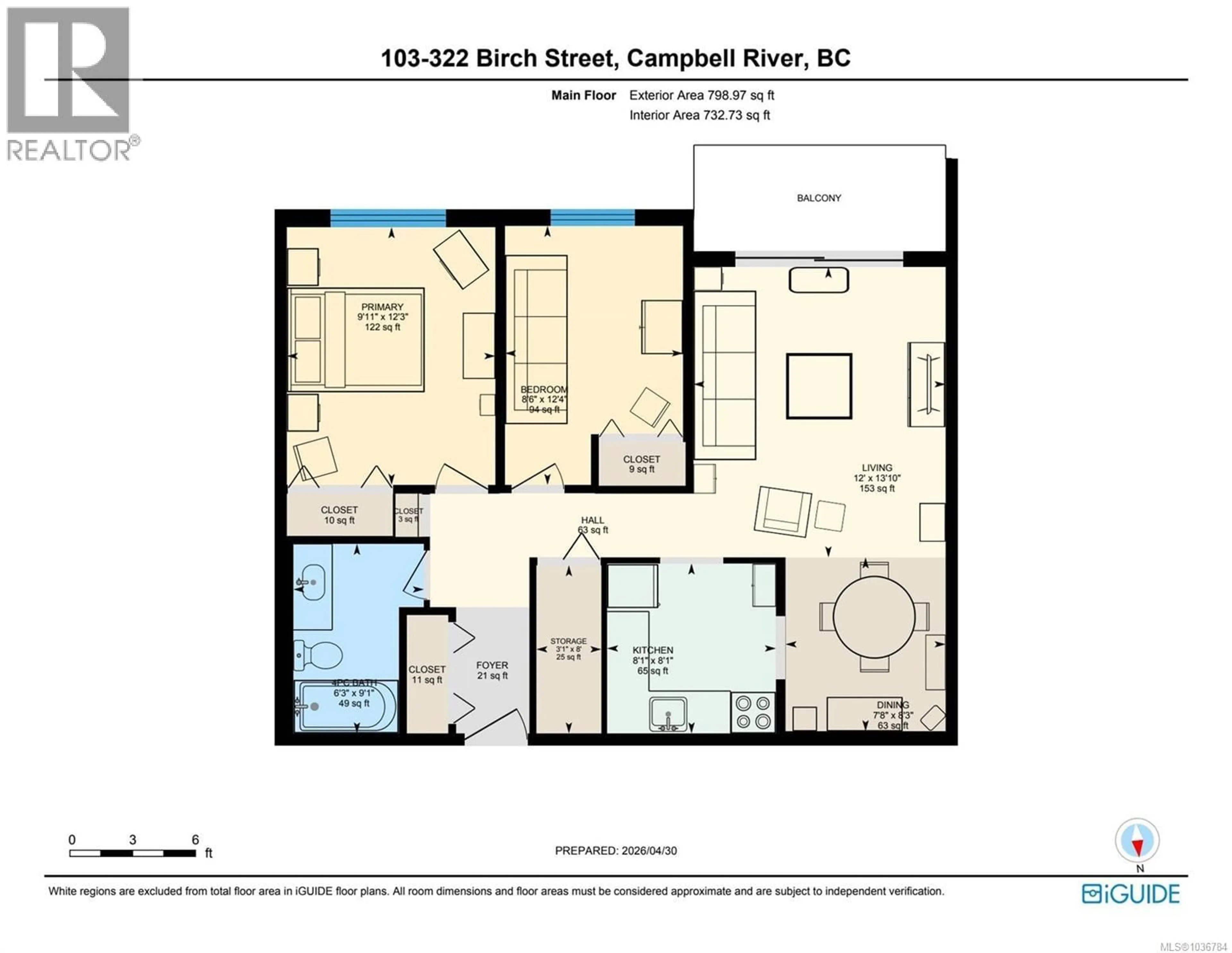 Floor plan for 103 - 322 BIRCH STREET, Campbell River British Columbia V9W2S6