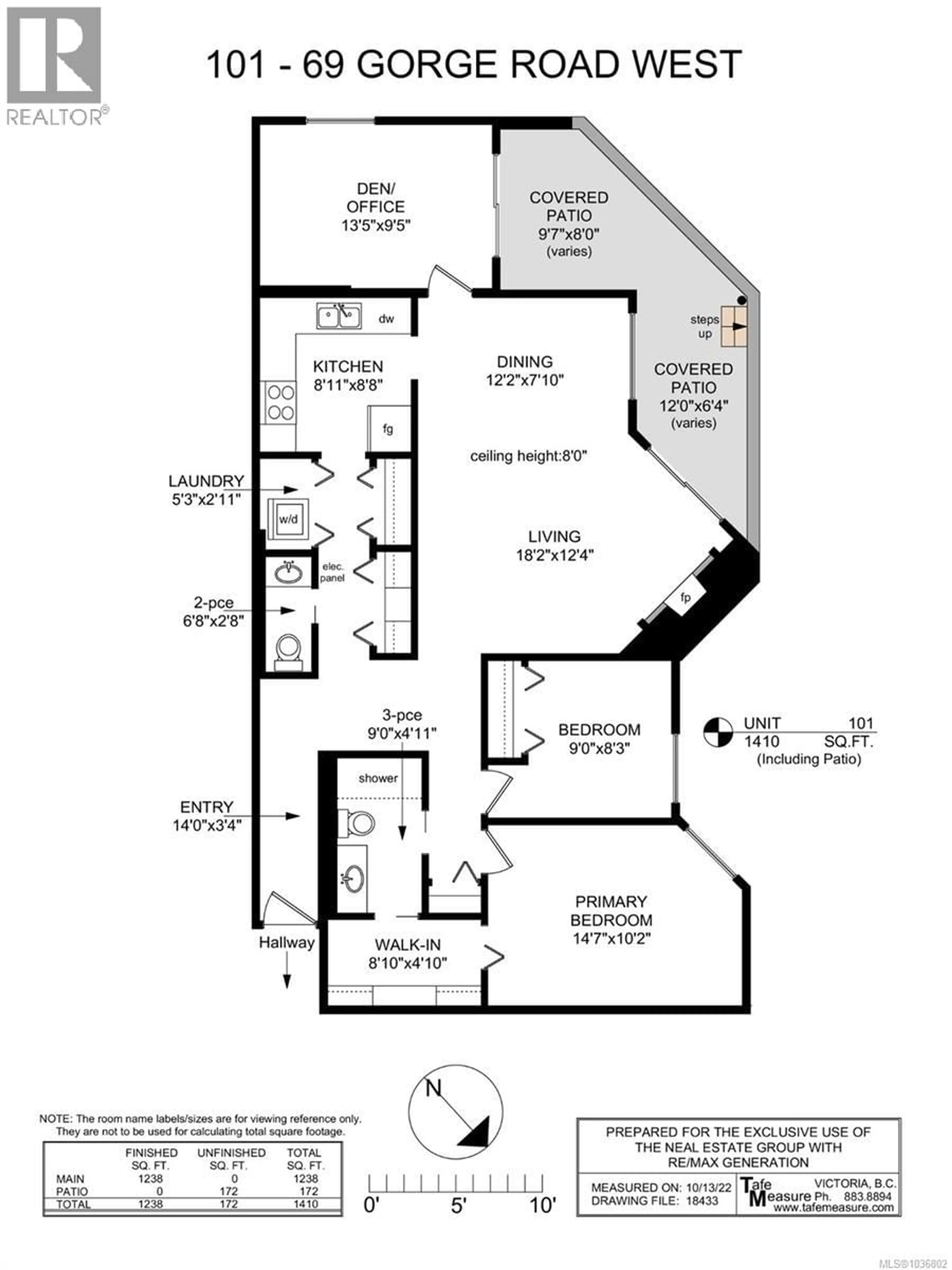 Floor plan for 101 - 69 GORGE ROAD WEST, Saanich British Columbia V9A1L9