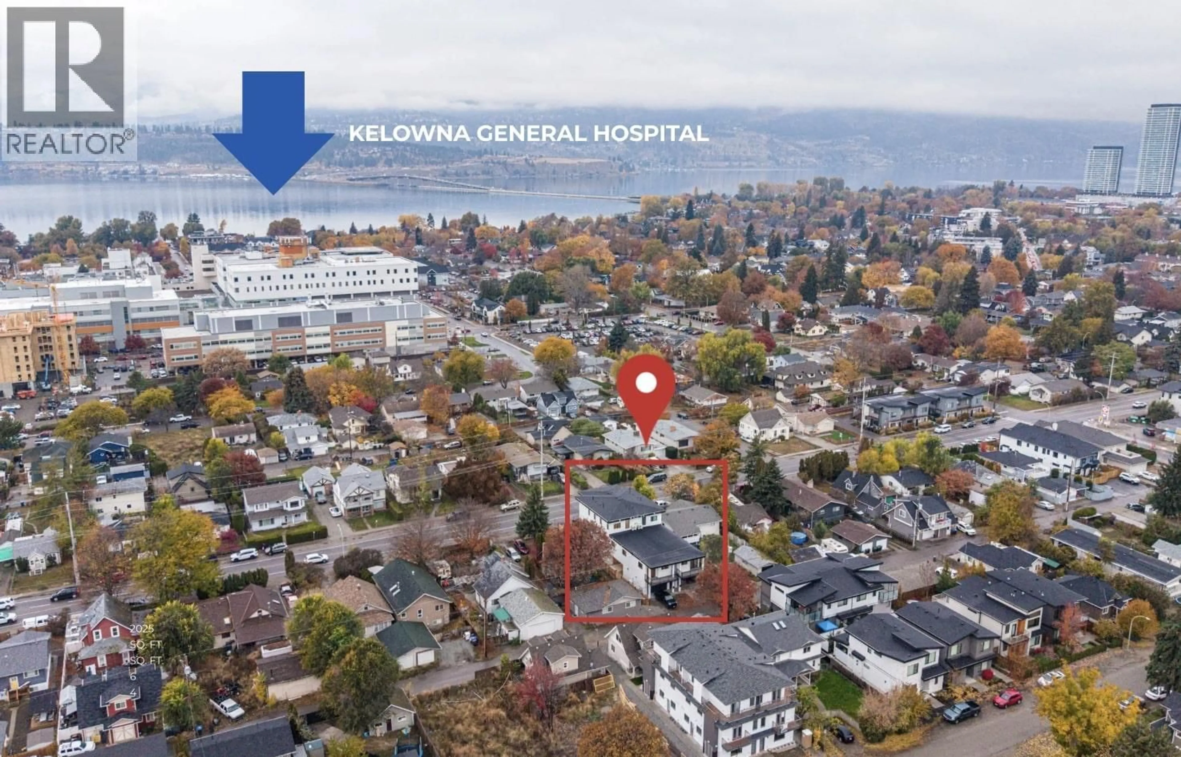 A pic from outside/outdoor area/front of a property/back of a property/a pic from drone, city buildings view from balcony for 2231 RICHTER STREET, Kelowna British Columbia V1Y2N9