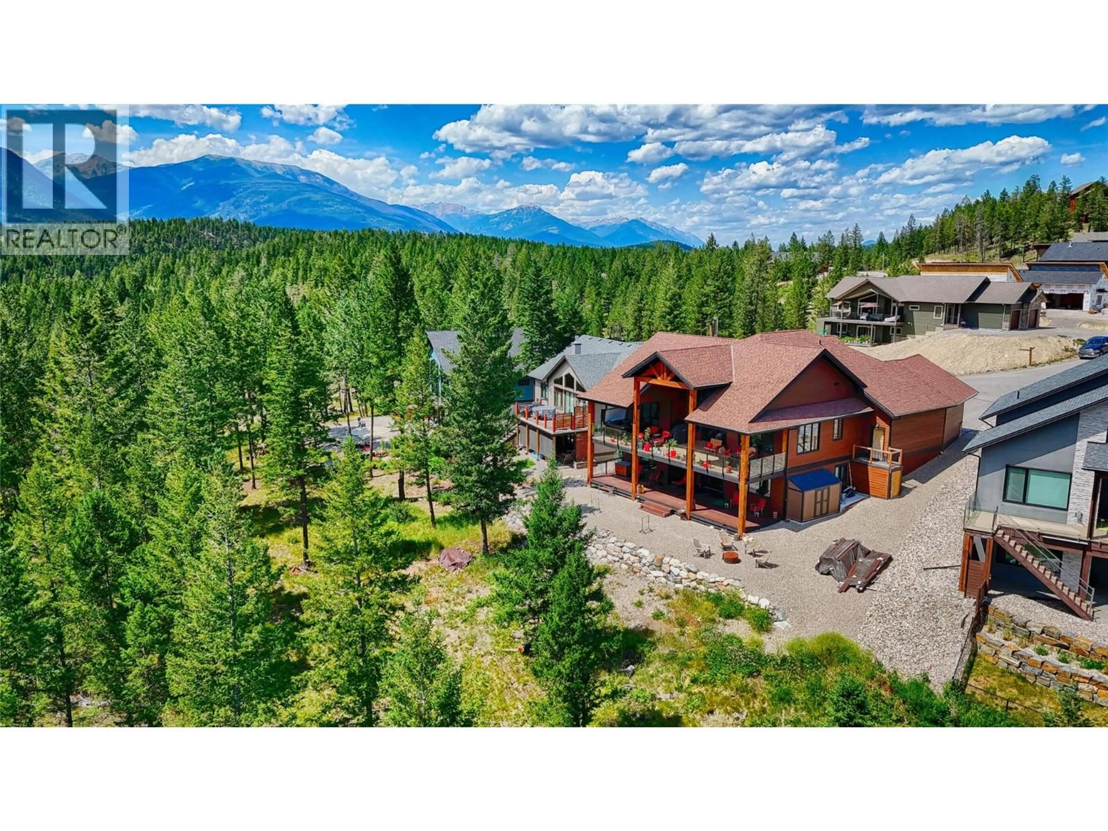 A pic from outside/outdoor area/front of a property/back of a property/a pic from drone, mountain view for 2621 BREWER RIDGE RISE, Invermere British Columbia V0A1K6