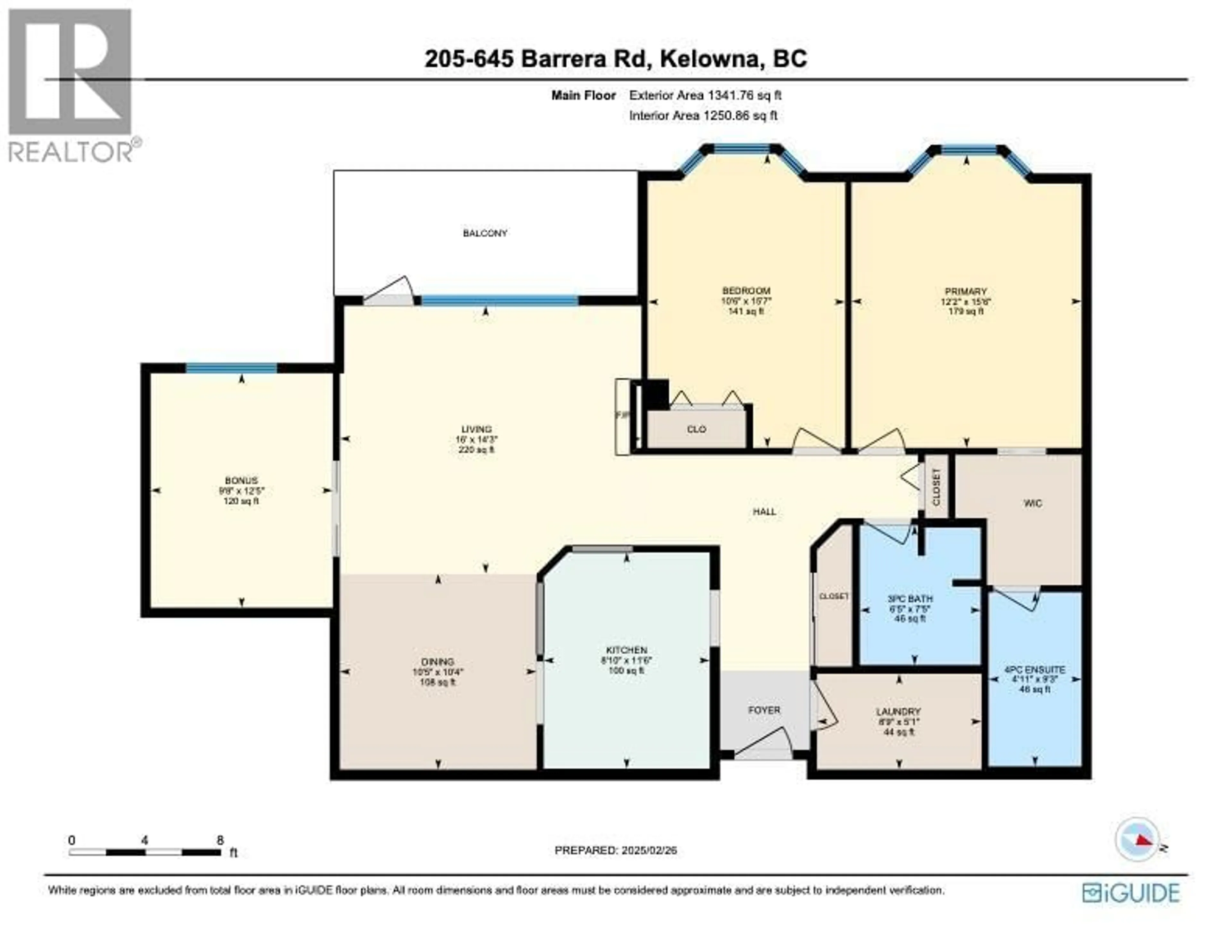 Floor plan for 205 - 645 BARRERA ROAD, Kelowna British Columbia V1W3C9
