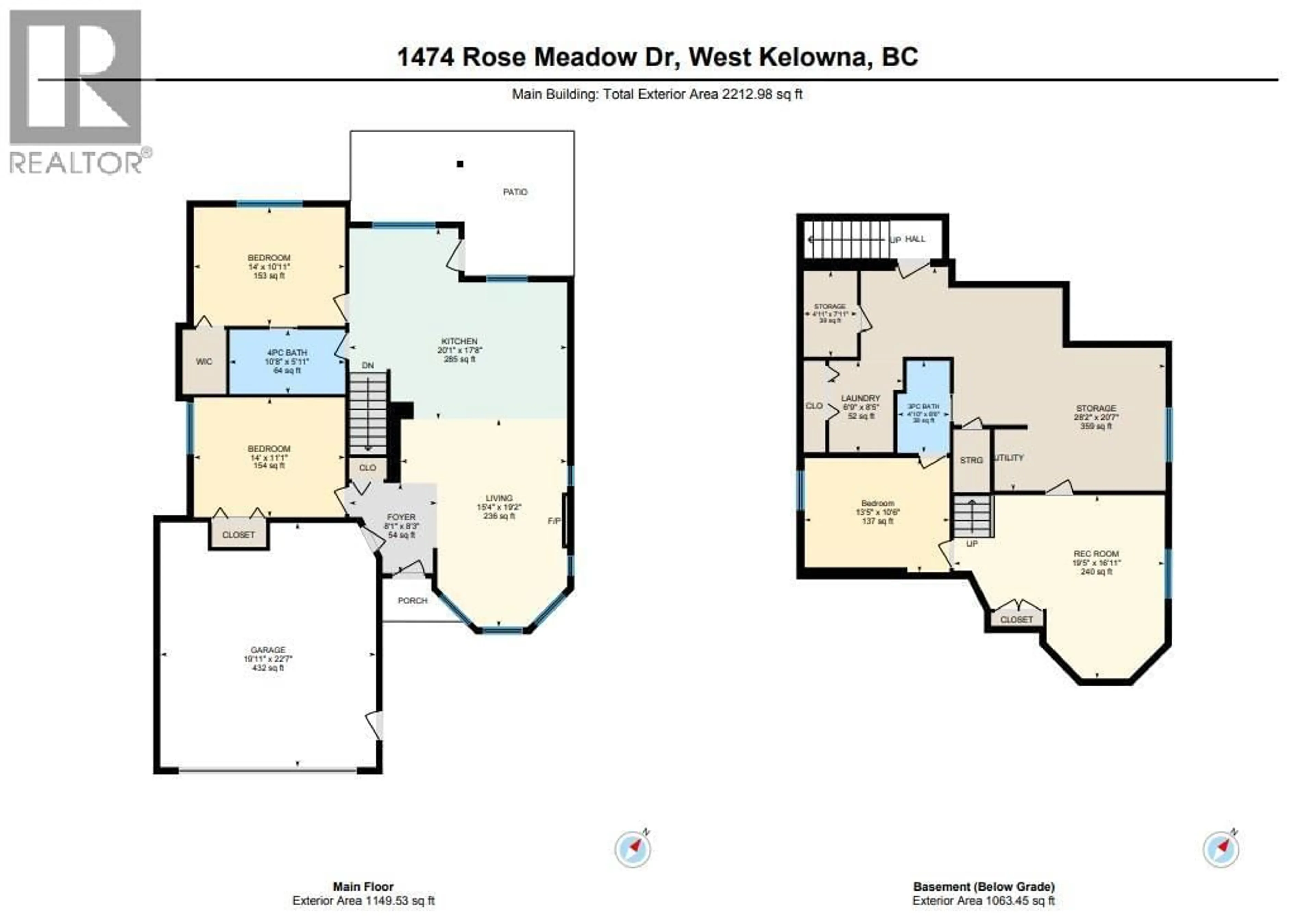 Floor plan for 1474 ROSE MEADOW DRIVE, West Kelowna British Columbia V1Z4A3