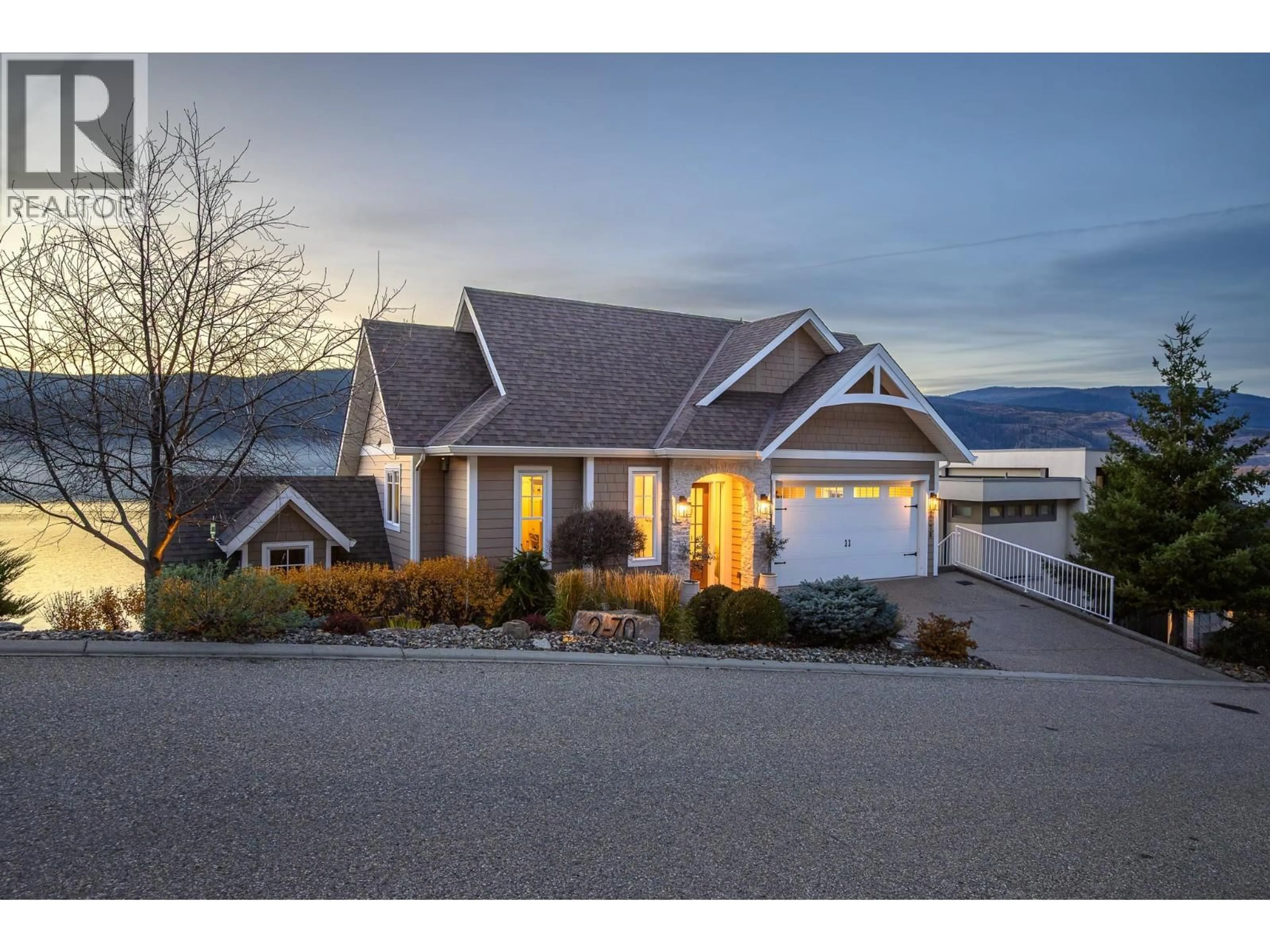 Home with vinyl exterior material, water/lake/river/ocean view for 2 - 70 KESTREL PLACE, Vernon British Columbia V1H1T6