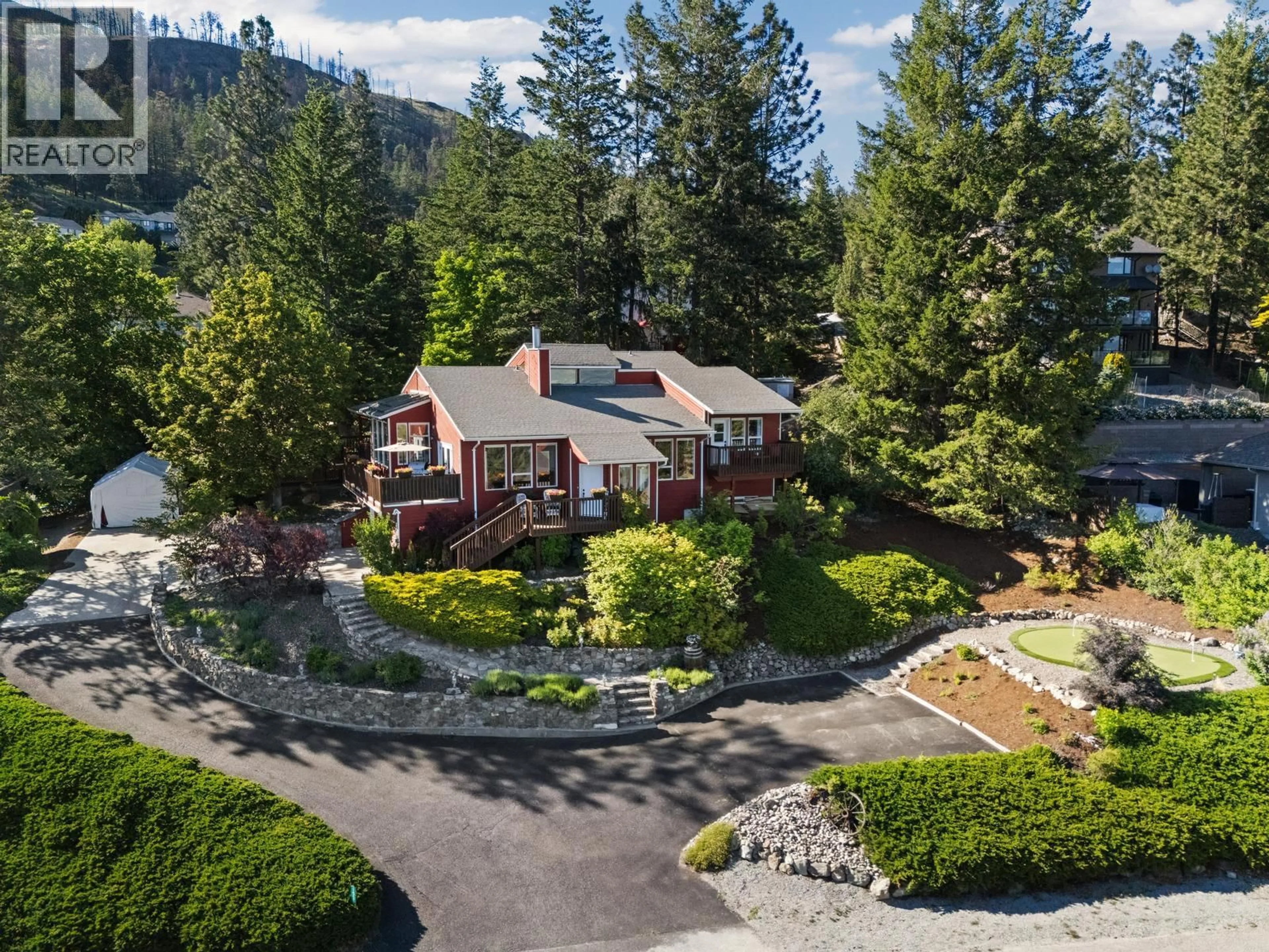 A pic from outside/outdoor area/front of a property/back of a property/a pic from drone, mountain view for 1532 KLEIN ROAD, West Kelowna British Columbia V1Z3H5