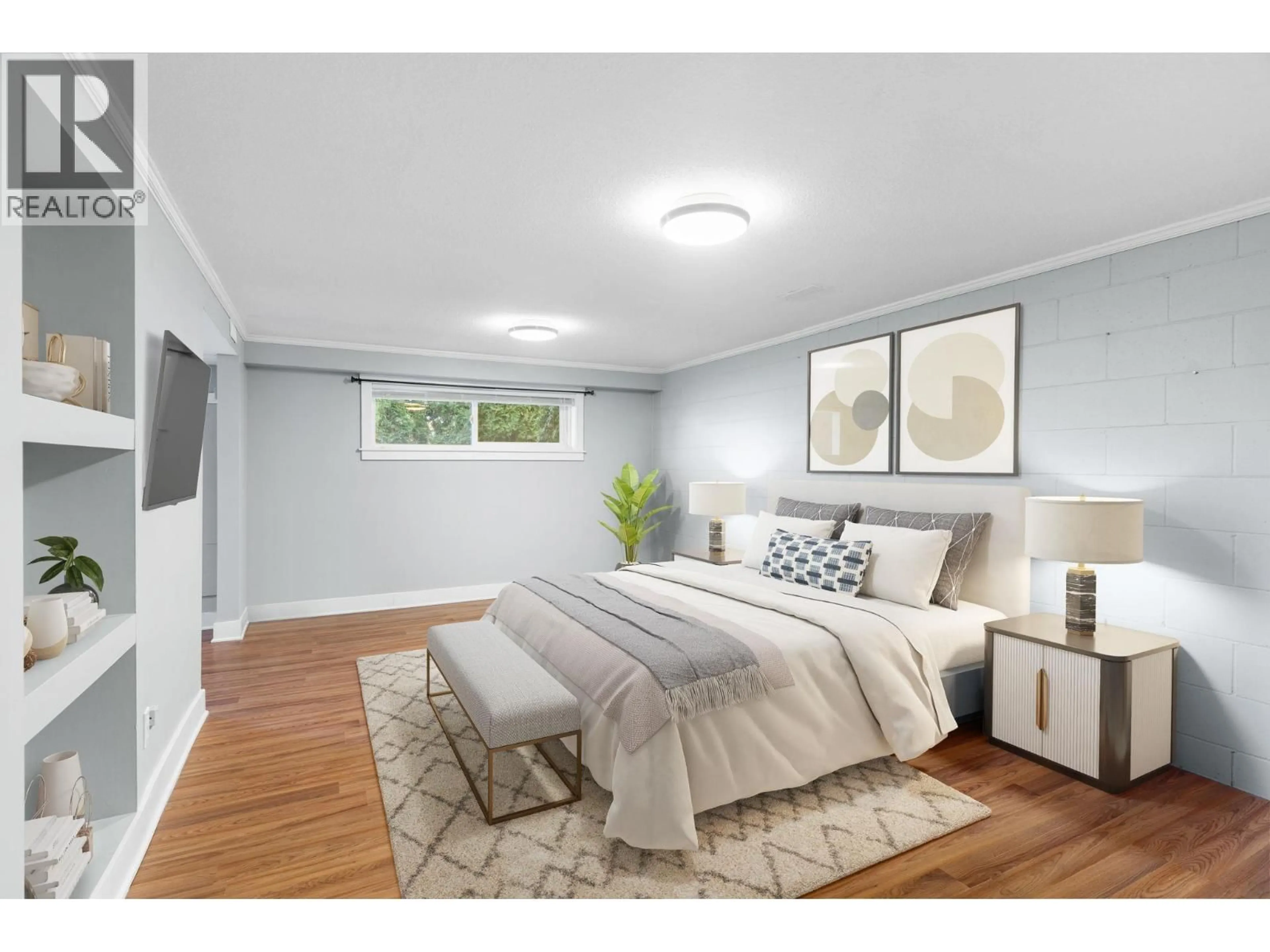 Bedroom with bed, wood/laminate floor for 175B ADVENTURE ROAD, Kelowna British Columbia V1X1N5