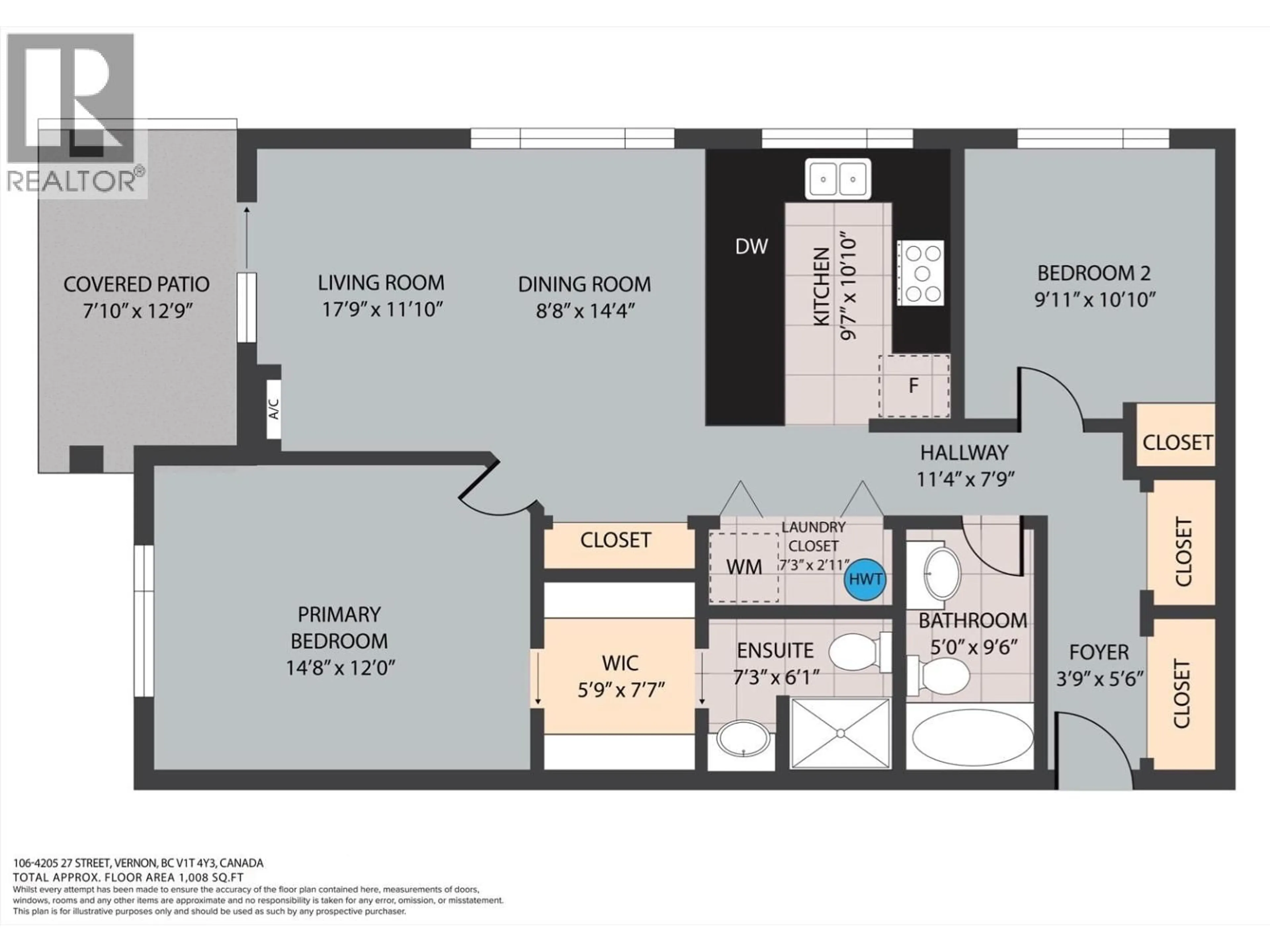 Floor plan for 106 - 4205 27 STREET, Vernon British Columbia V1T4Y3